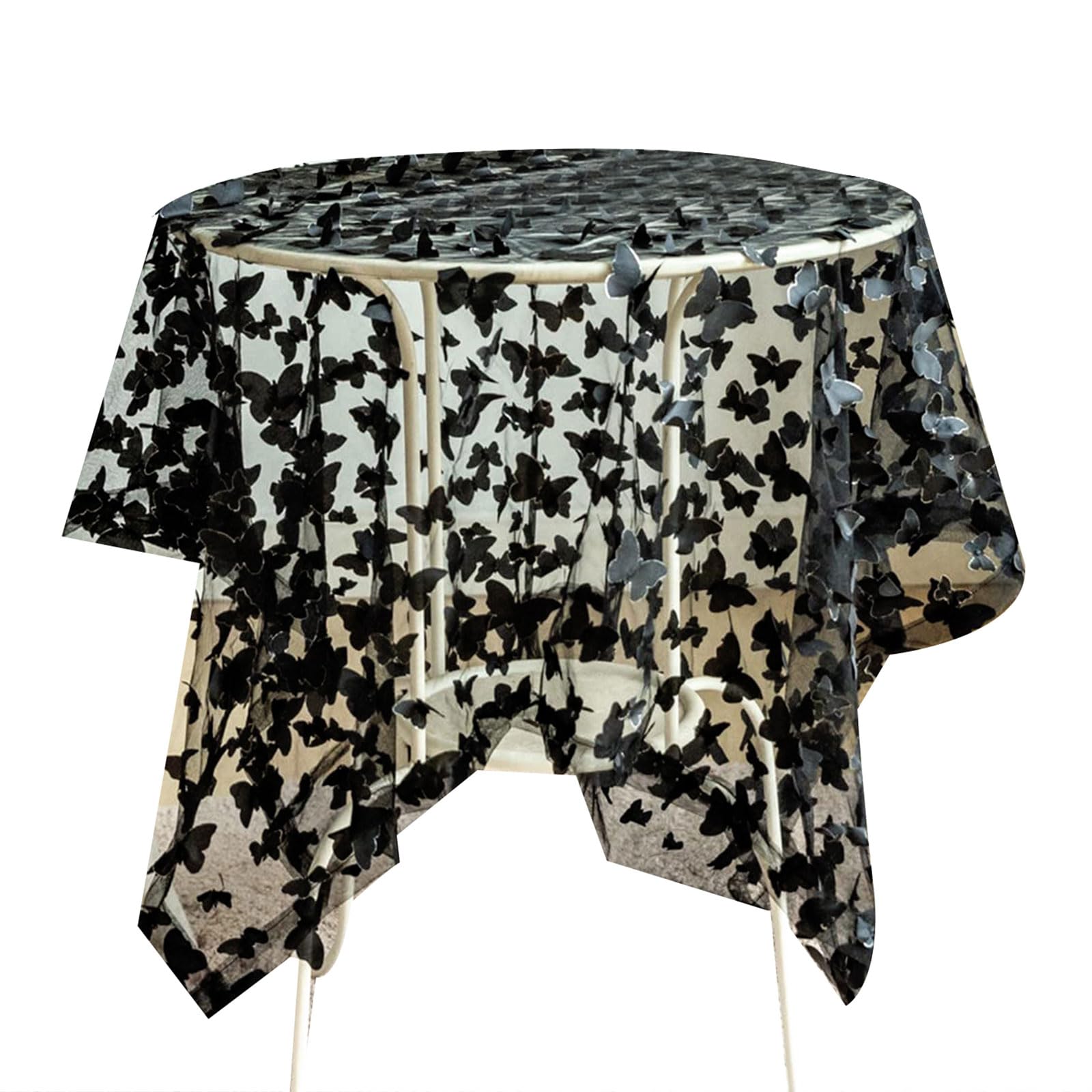 Hsioluted Butterflies Tablecloth Sheer Fabric Aesthetic for Gatherings Tulle Tablecloth for Parties