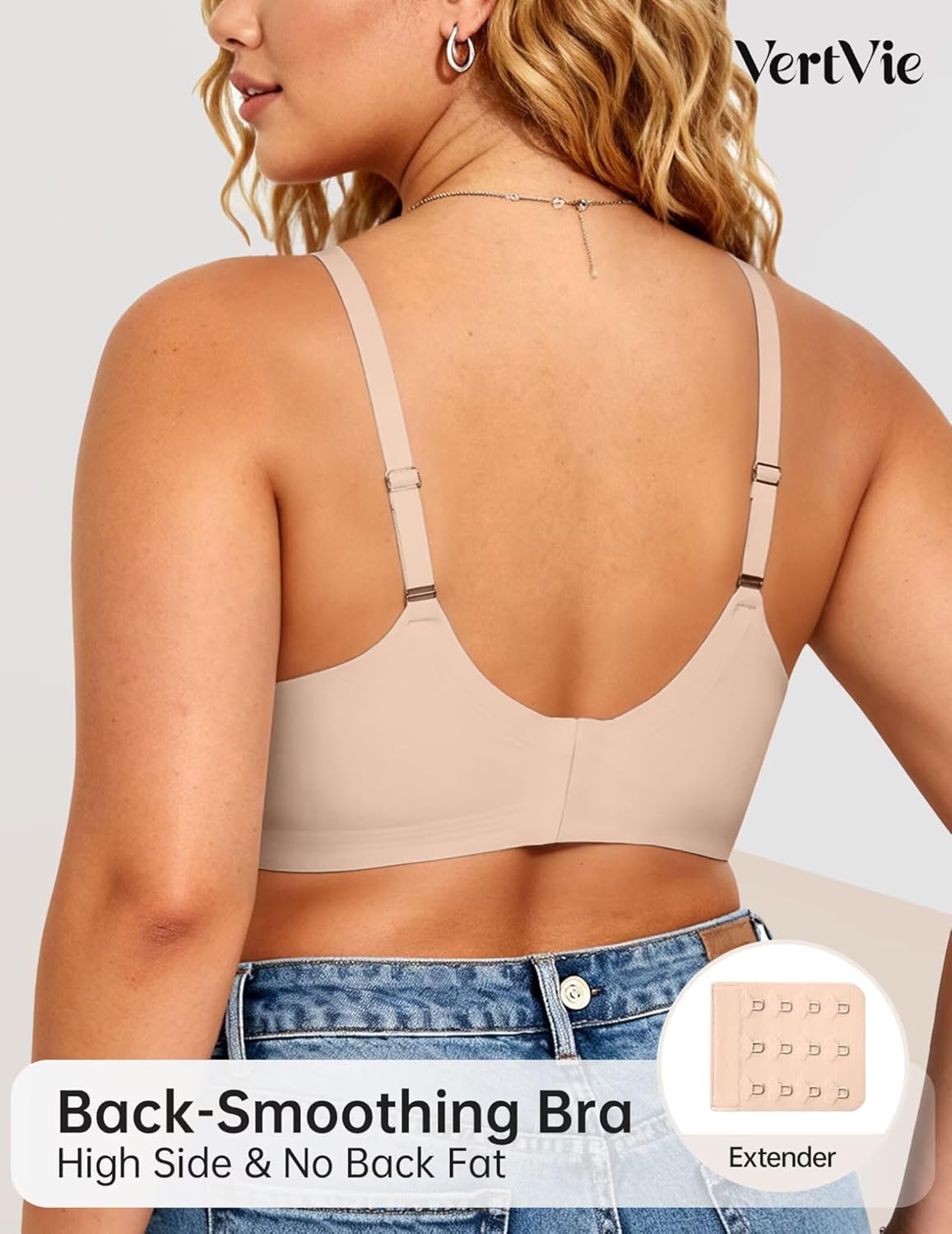 Vertvie Bras for Women Wireless Comfortable Push Up Bra Scalloped Seamless Full Coverage No Underwire Supportive T Shirt Bras - Image 4