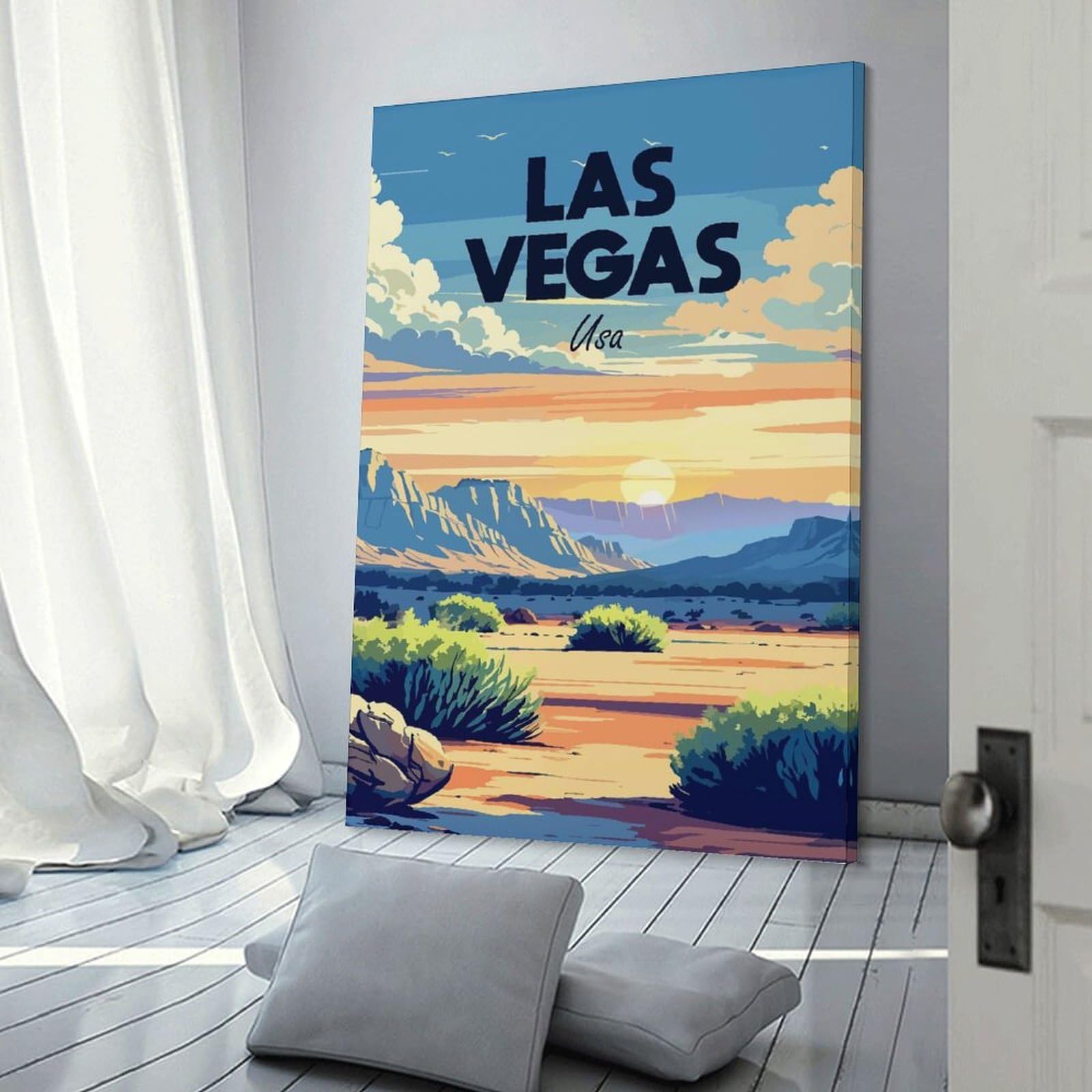 Junmoney Canvas Wall Decor Las Vegas USA Landscape, 20x30inch(50x75cm), for Living Room, Bedroom, Office Or Hallway, Stylish Home Artwork for Focal Walls