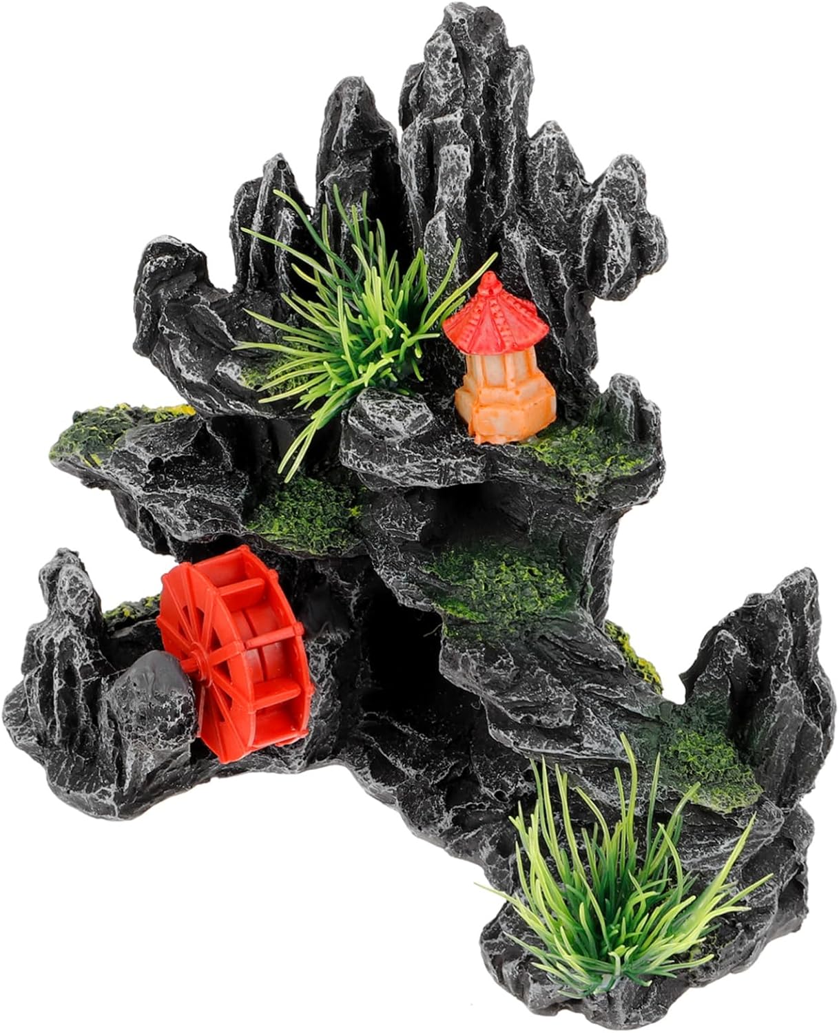 BESPORTBLE 4pcs Aquarium Rockery Decoration Resin Fish Tank Hiding Cave Realistic Rock Mountain Ornament for Aquatic Habitat for Fish Shrimp and Landscape Decor