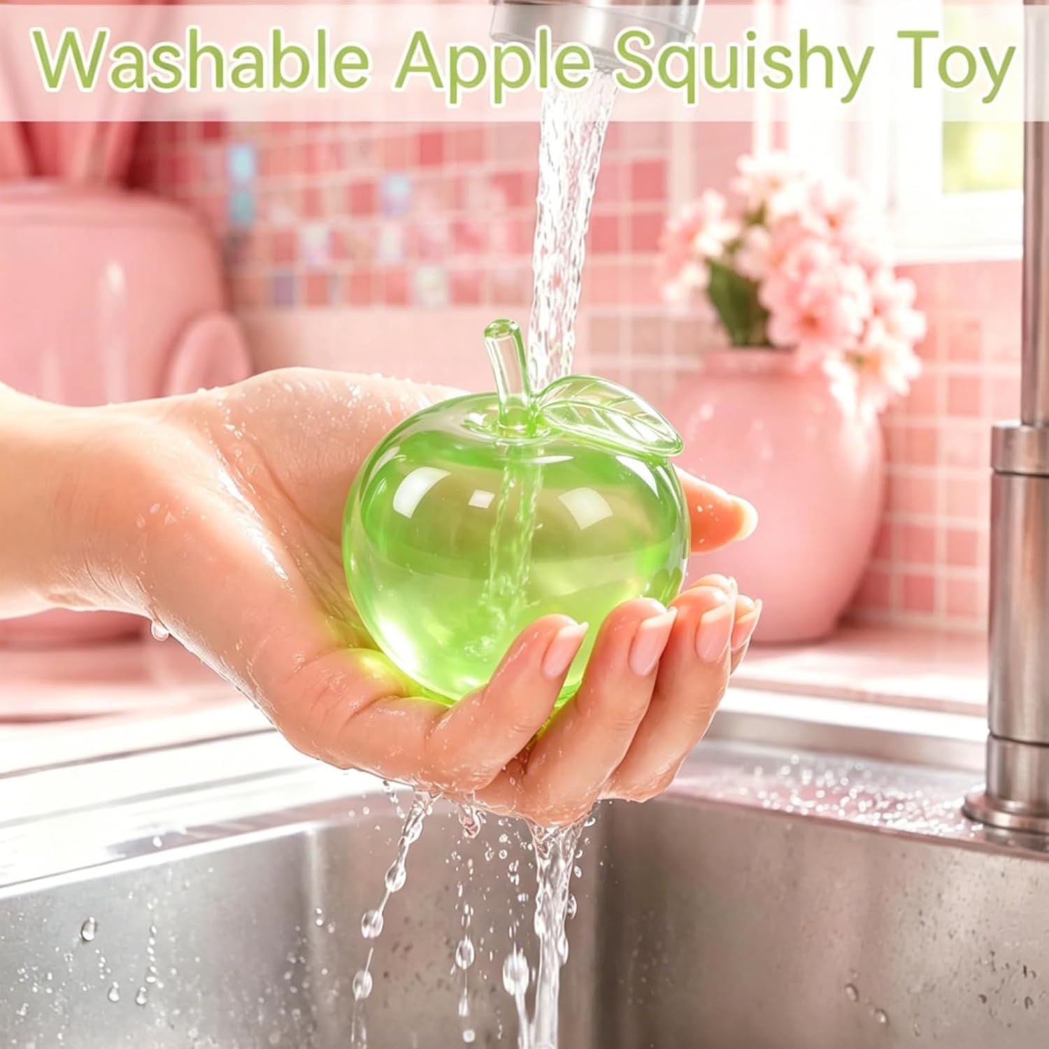 2PCS Apple Squishy, Slushy Apple Squishy, Stress Balls for Adults | Green Apple Squishy Toy, Squeeze Toys, Squishy Fidget Toys, Sensory Toys, Fruit Slow Rising Squishy Toys for Anxiety Relief