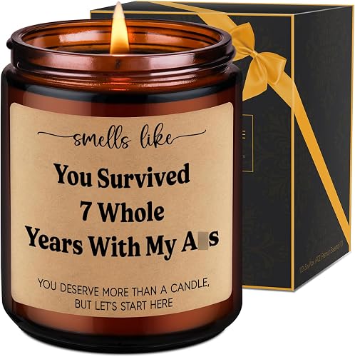 LEADO 7th Anniversary Candle: A Funny & Thoughtful Copper Anniversary Gift