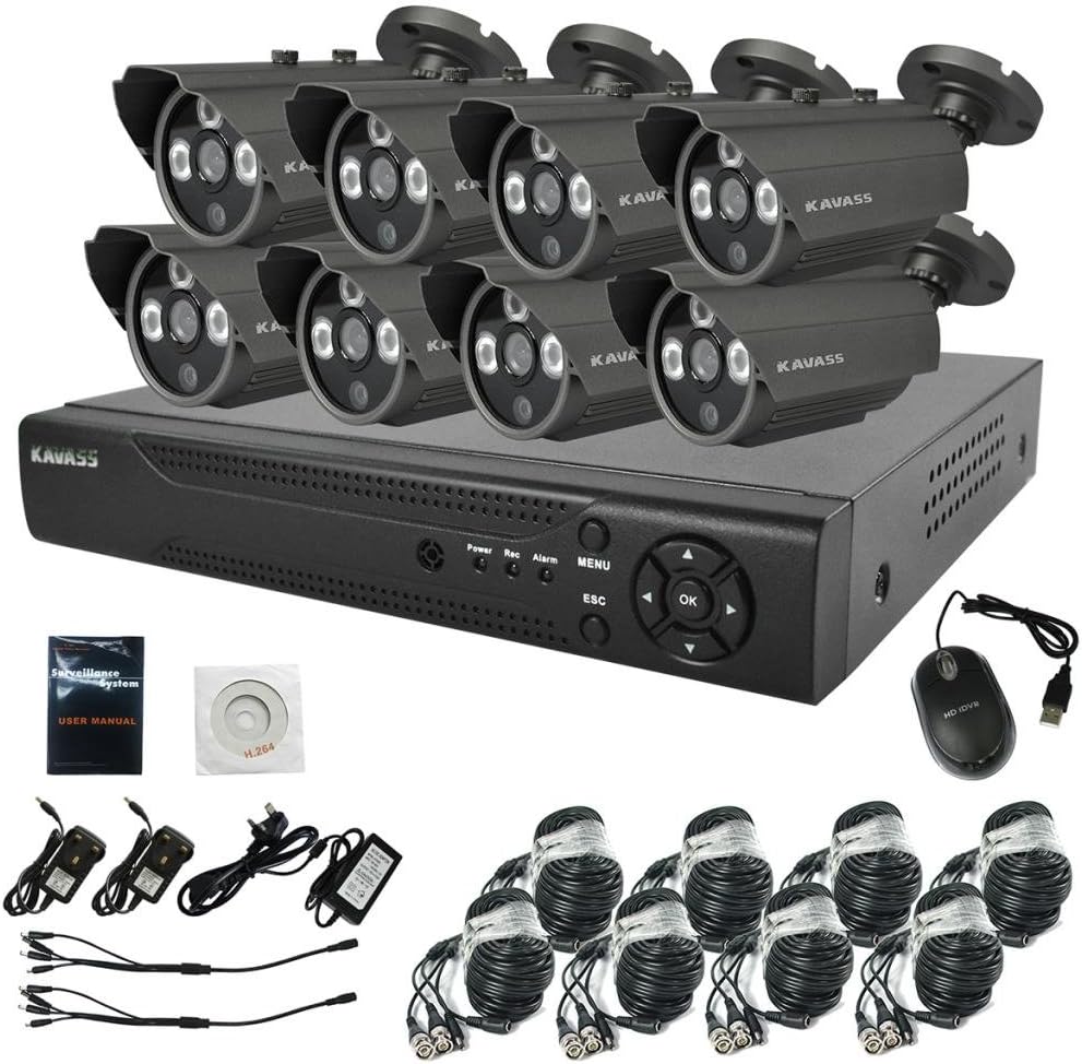 KAVASS 8Channel Security Surveillance System Support & iPhone Android