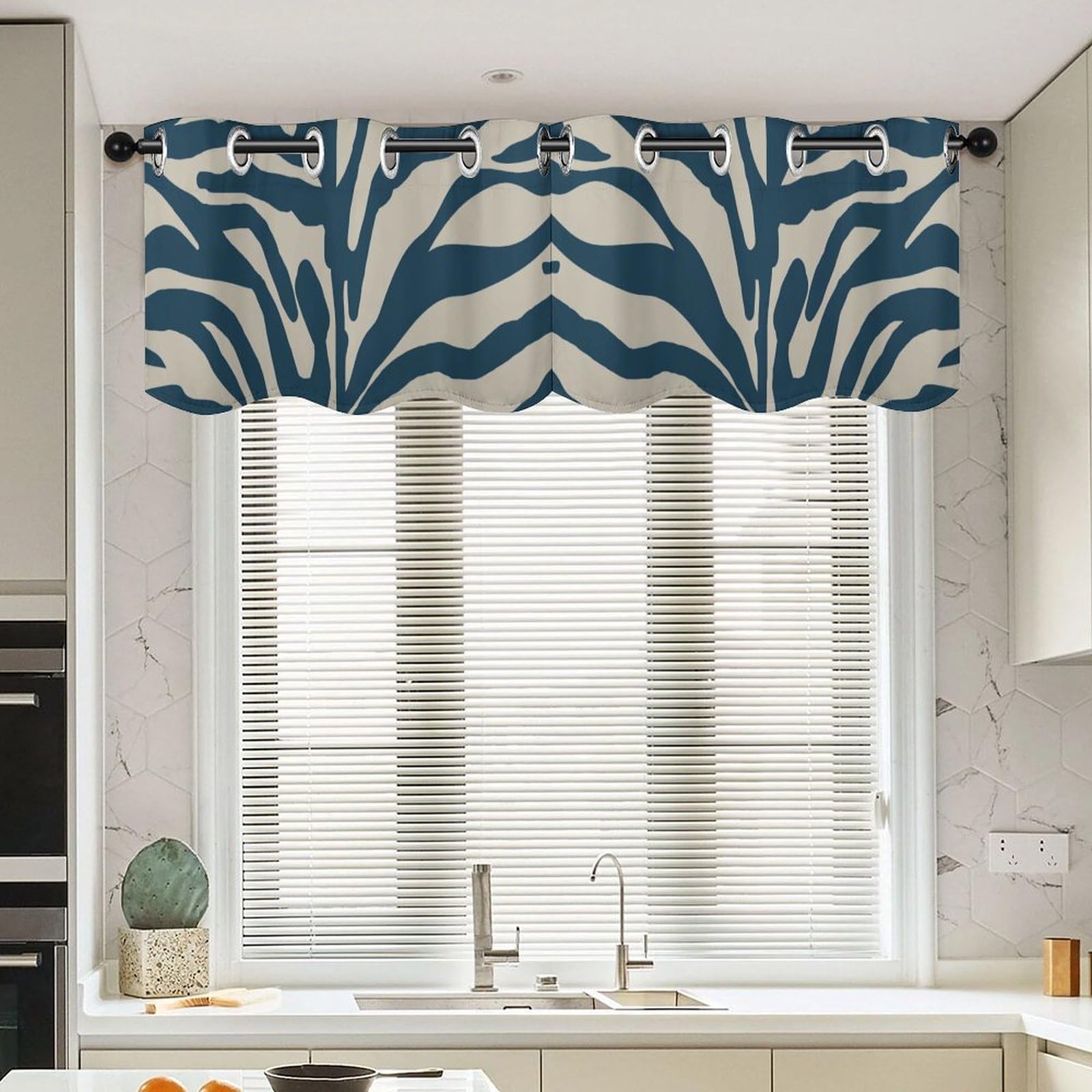 Cenefas de cortina de cocina de 52 x 18 pulgadas, el regalo de inauguración ideal con diseño de tigre
