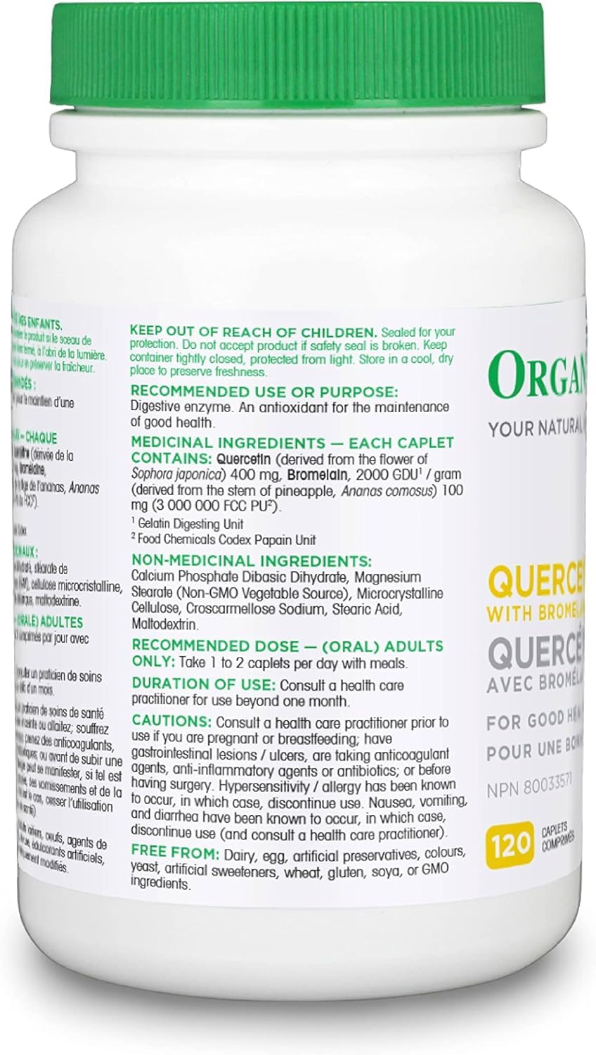 ORGANIKA QUERCETIN WITH BROMELAIN 120 CAPLETS