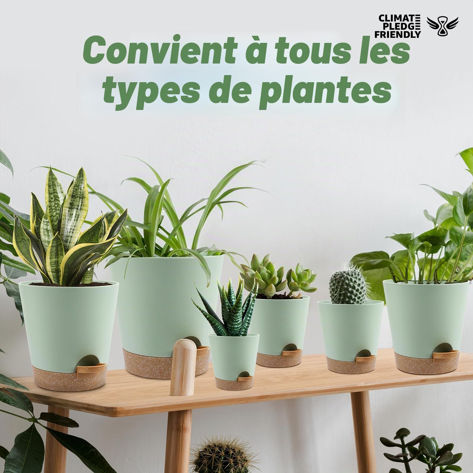 YNNICO Pots de Fleurs d'intérieur de 20,3 cm, 16,5 cm, 14,9 cm, 14,9 cm, 14,9 cm, 13,9 cm, 13,9 cm, 13,9 cm, 13,9 cm, 13,9 cm, 12,7 cm, Pots de Fleurs en Plastique