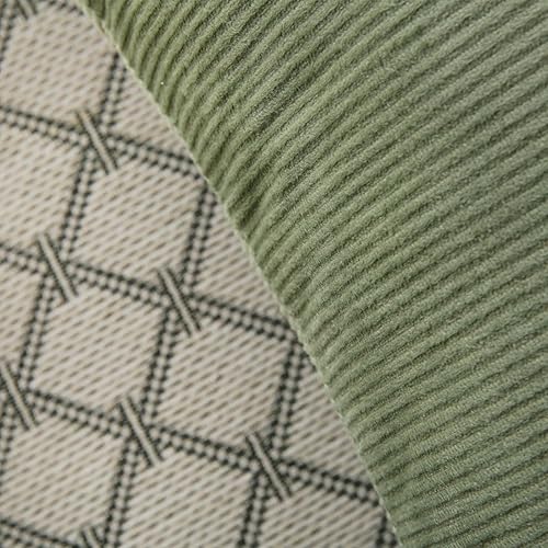 Miniatura 6 de JIAHANNHA Juego de 2 fundas de almohada de terciopelo verde oliva de 24 x 24 pulgadas, fundas de cojín cuadradas con diseño de rayas suaves y
