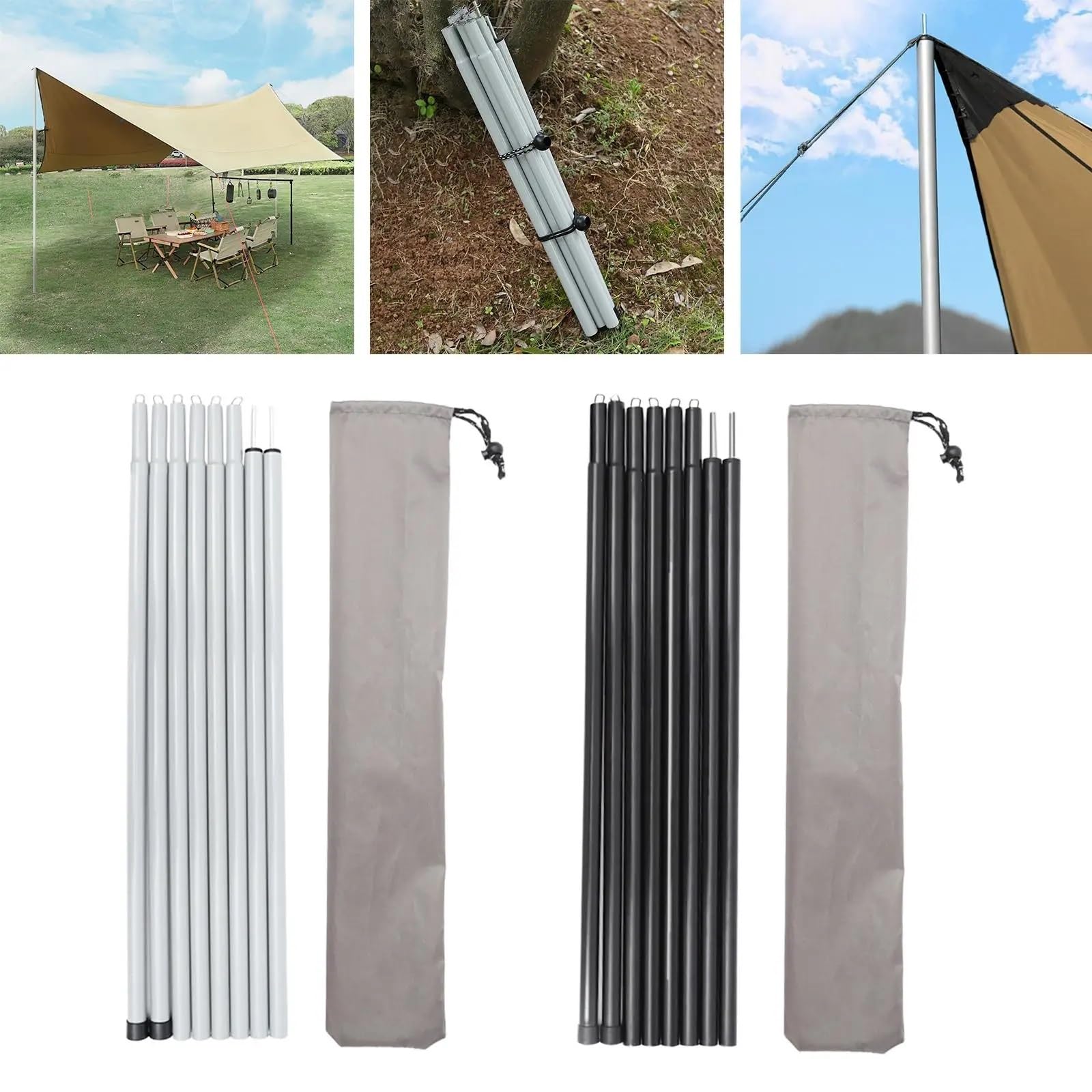 8 stück Zelt Stangen Strand Shelter Abnehmbare Pole for Plane Einstellbar