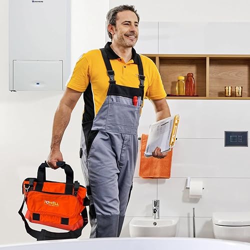 Miniatura 9 de Powell - Bolsa de herramientas grande de lona resistente, organizador de herramientas multifunción para mecánicos, electricistas, fontaneros,