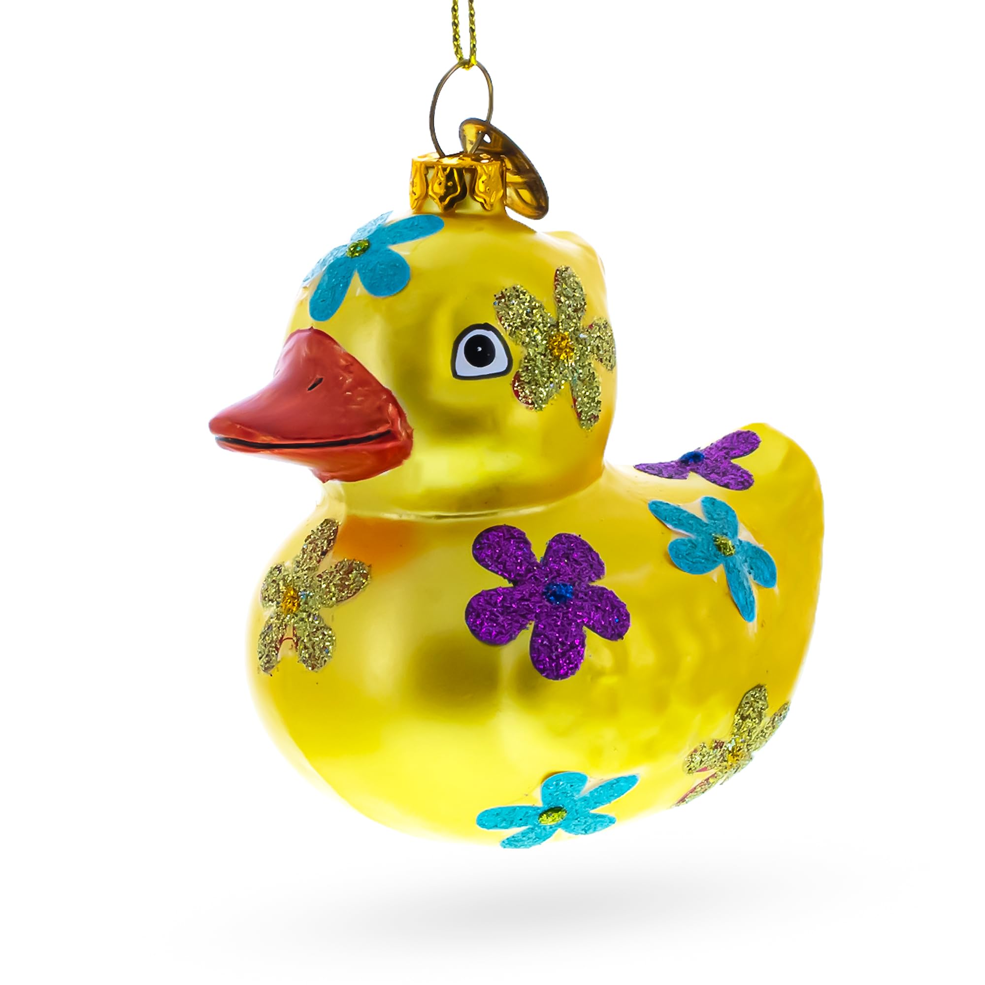 Canard jaune de Noël BestPysanky : décoration joyeuse pour sapin familial