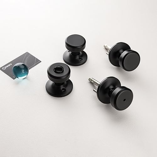 Miniatura 5 de Pomos de puerta negros, pomo de puerta Pismo con cerradura, manijas de puerta de privacidad interior para baño y cama (privacidad, negro mate, 6)