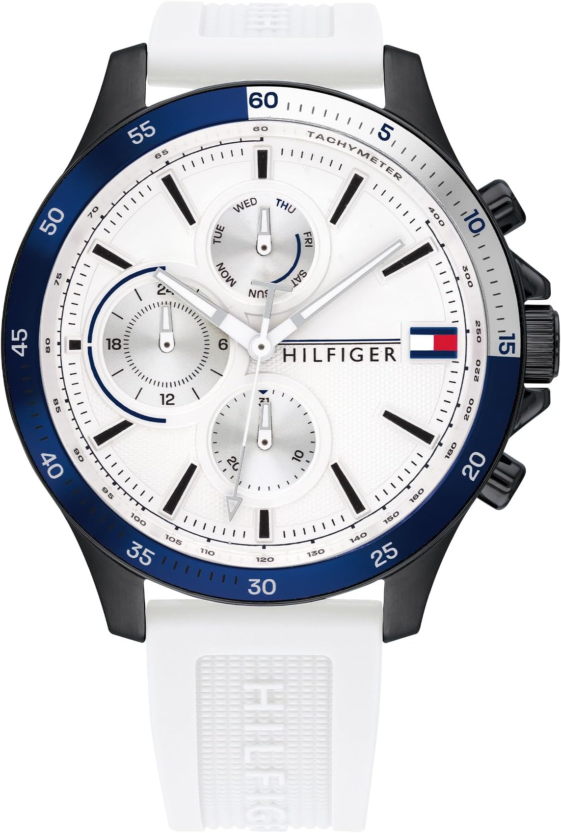 Men's Multi Dial Quartz Watch Bench Strap One Size White