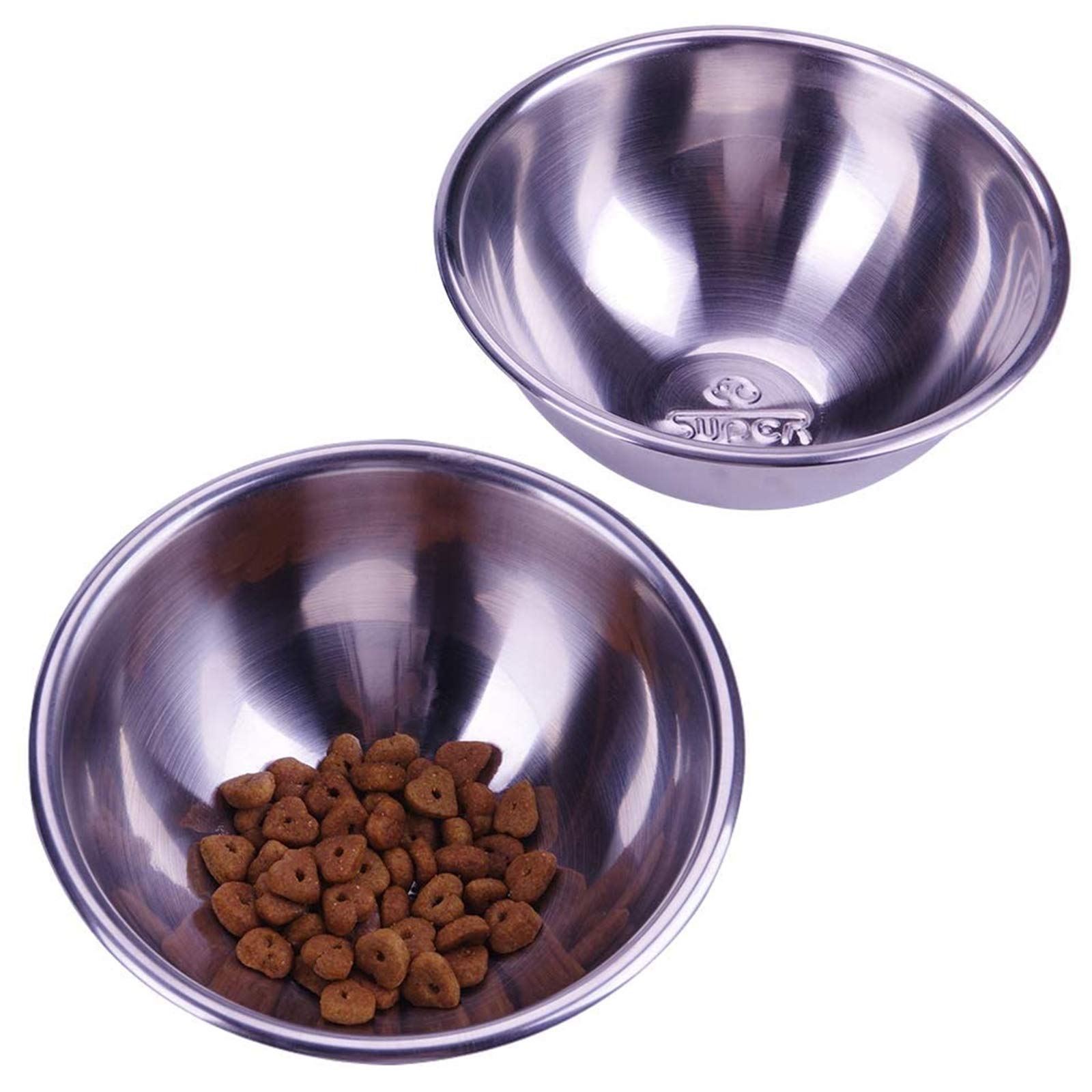 犬猫用 ペット食器 高台斜めボウル ステンレス内側 滑り止め 犬猫用