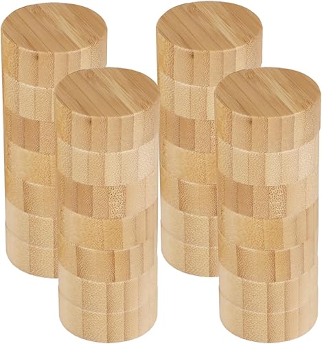 Miniatura 2 de 28 tapas para tarros de bambú de 1.85 pulgadas de profundidad, tapas de bambú natural para tarros de especias de 4 y 6 onzas, tapas de