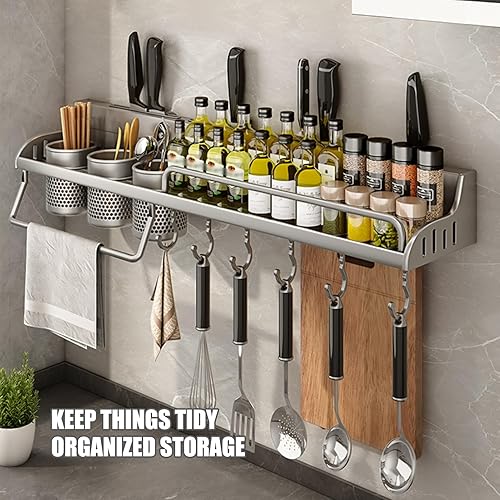 Miniatura 2 de Organizador de pared multifuncional para colgar todo en uno, organizador de pared para cocina, ahorro de espacio, estante para especias de pared,