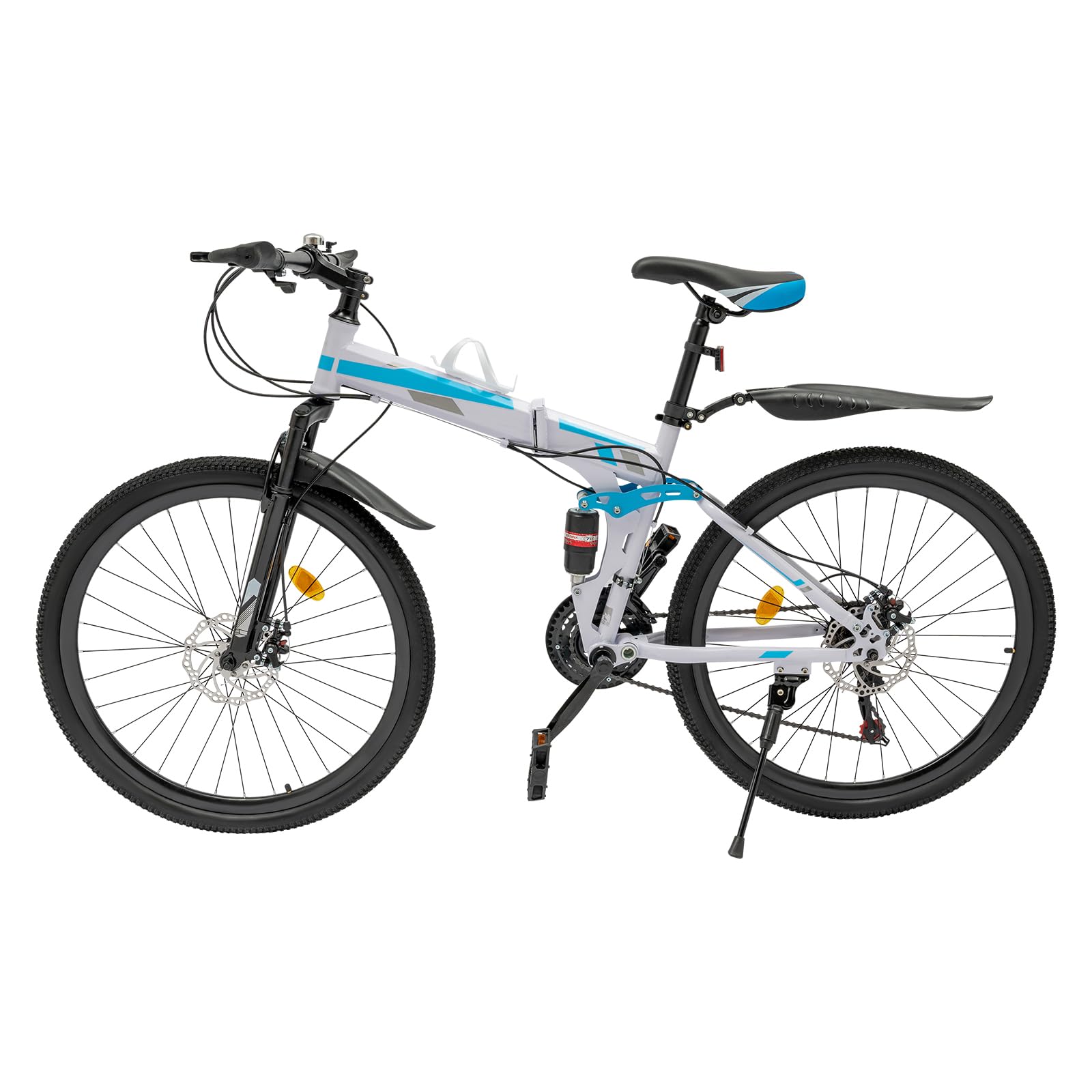 IOUSSJC 26 Inch Mountain Bike, 21 Speed Folding Bike, Foldable Bicycle for Daily Commuting, Fitness, Off-Road Challenges, Competition, Powerful Mechanical Dual Disc Brakes