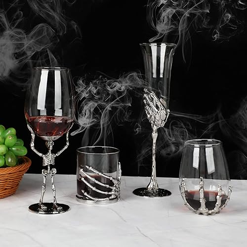 Miniatura 6 de Copa de vino de calavera de Halloween, copa de vino de mano de fantasma de esqueleto, vasos de Halloween, copa de mano de esqueleto, regalos de