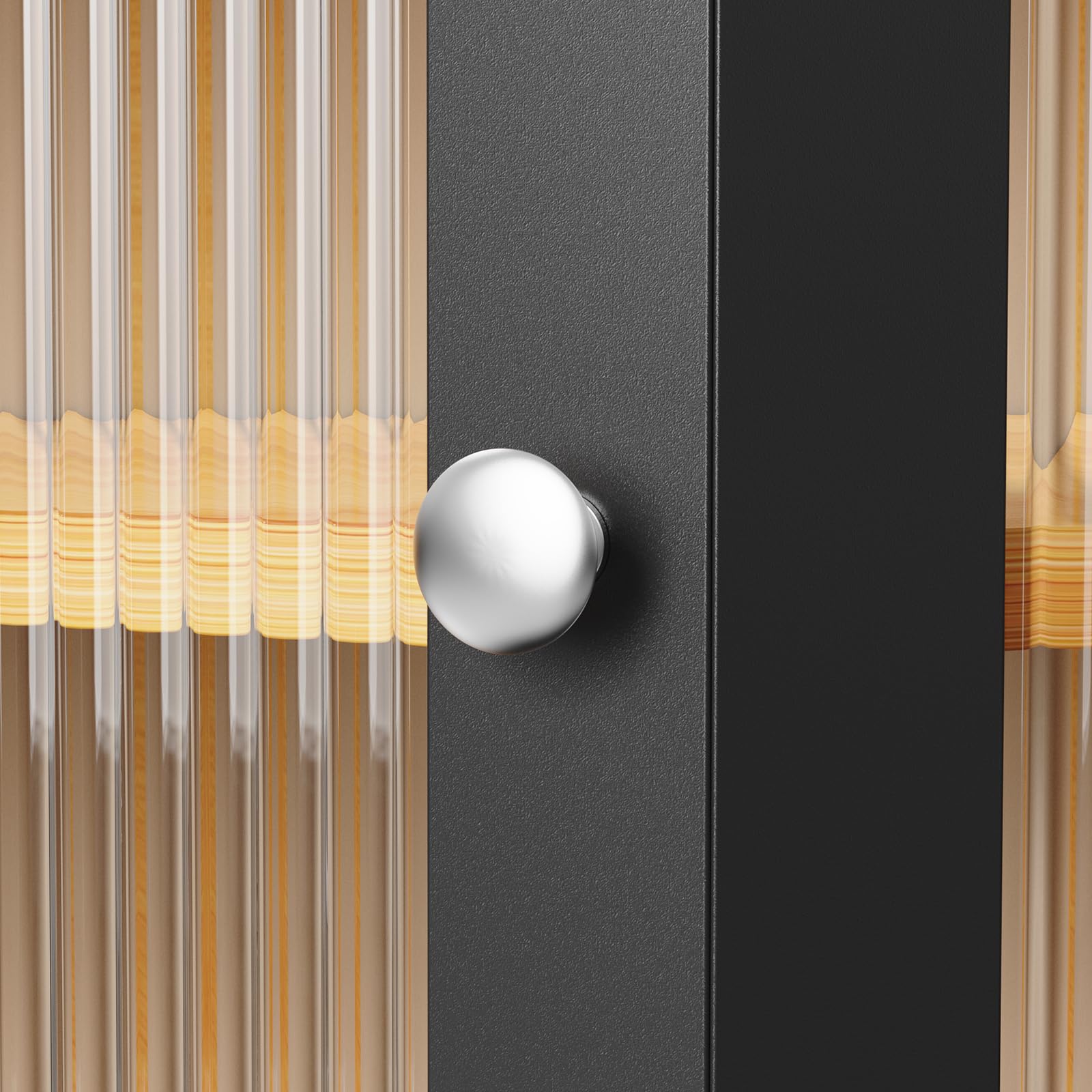 Panera de madera de 2 niveles con ventana, estantería esquinera de cocina para pan y utensilios de cocina, ahorra espacio y elegante, 29,5 x 29,5 x 35 cm, color negro