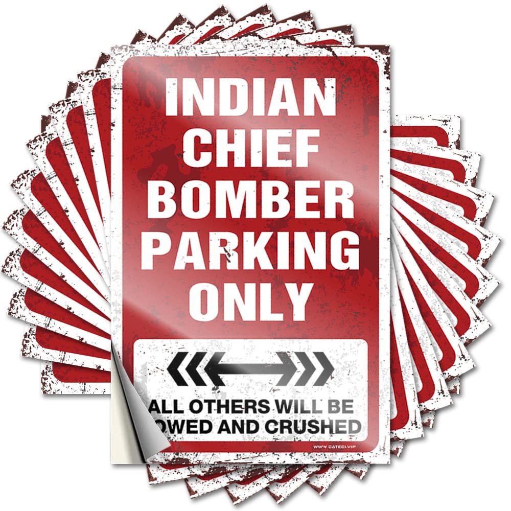 Quote New Music Decor Wall Indian Chief Bomber Parking Only - No Residue Decals for Football(8X12CM)