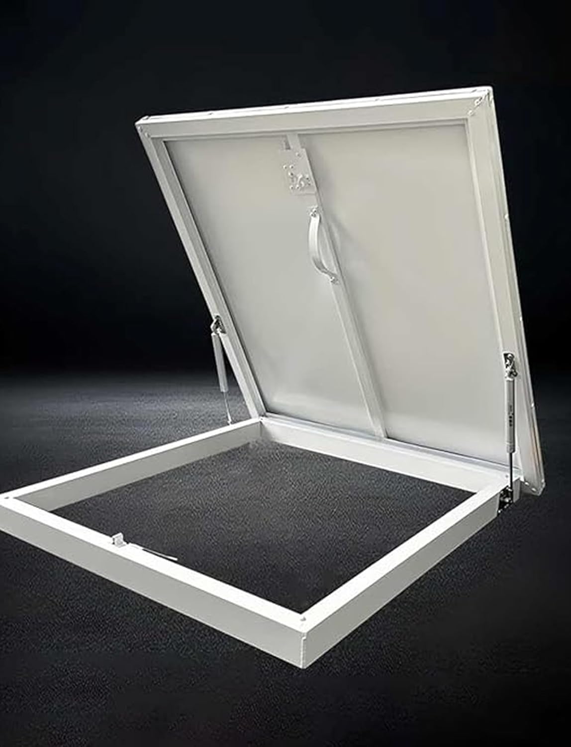 Heavy Duty Roof Access Hatch Door, Weatherproof Attic Hatch for Residential Export Projects, Load Bearing Aluminum Bezel, 90° Opening，19.6x19.6in(60x60cm 23.6x23.6in)