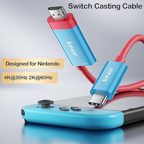 Miniatura 8 de KAGO Cable USB C a HDMI para Nintendo SwitchSwitch OLED, salida 4K HD de 6.6 ft6.6 pies, puerto de carga PD de 100 W, cable adaptador de TV