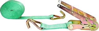 eRatchet 3" Tie-Down Ratchet Strap w/Double J-Hooks | 18,000 Lbs. Breaking Strength | Heavy Duty Straps for Flatbed, Trucks, and Trailers (27 FT, Green)