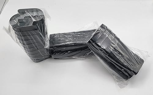 Miniatura 3 de 1/2" x 1-1/2" x 2" Negro - Cuñas de herradura de plástico - Paquete de 20