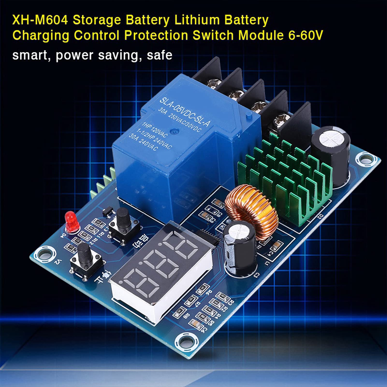 Oumefar XH-M604 Charger Board DC 6-60V Battery Charging Control Module with Digital Display for Home Charger Solar Energy