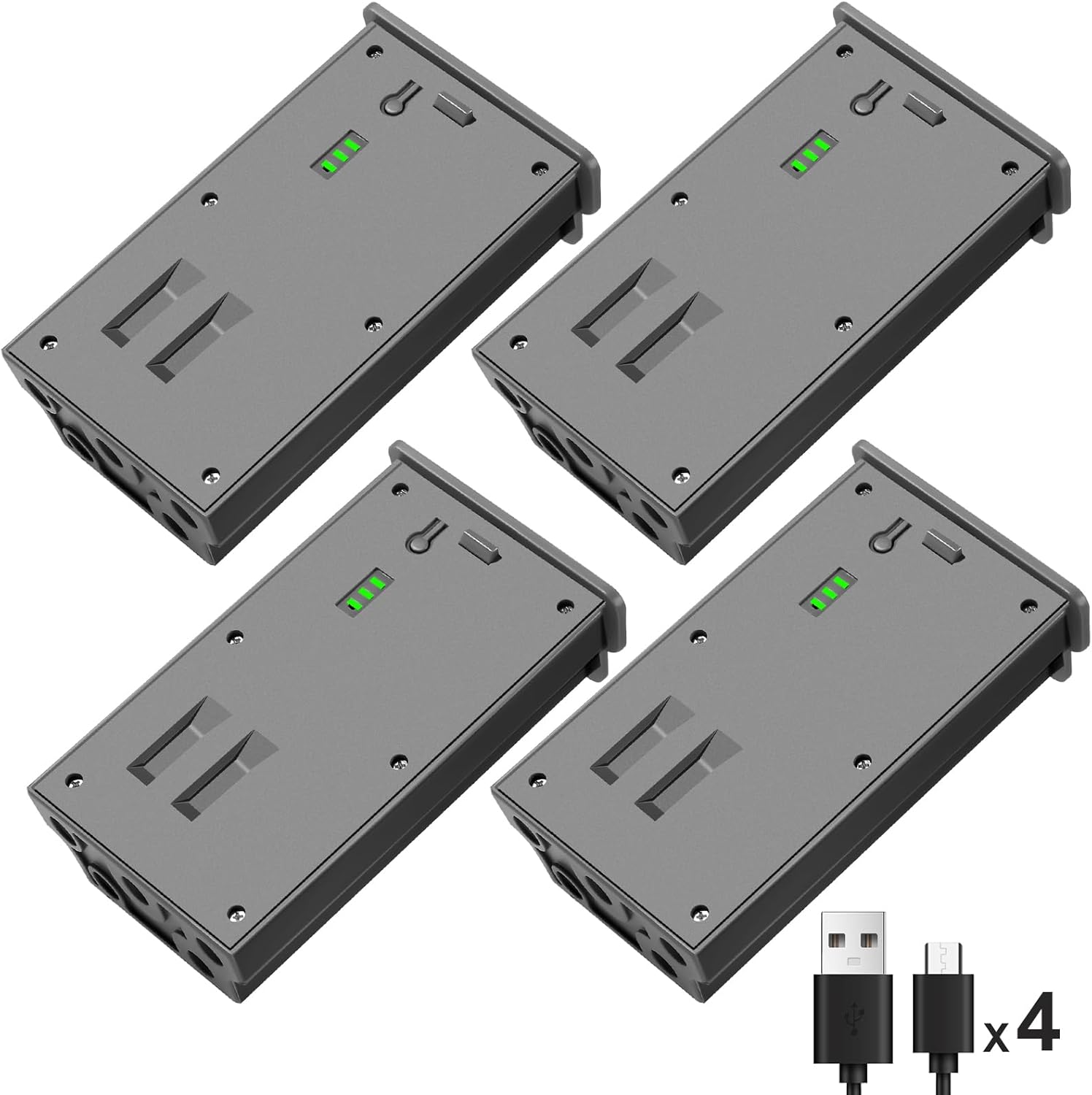 36000mWh Rechargeable Lithium-ion Battery Pack for Reveal Trail Cameras, Compatible with Reveal X, XB, SK, X Pro, Pro 3.0, X Gen 2.0 & 3.0, Upgraded Solar Panel Compatibility (4 Pack)
