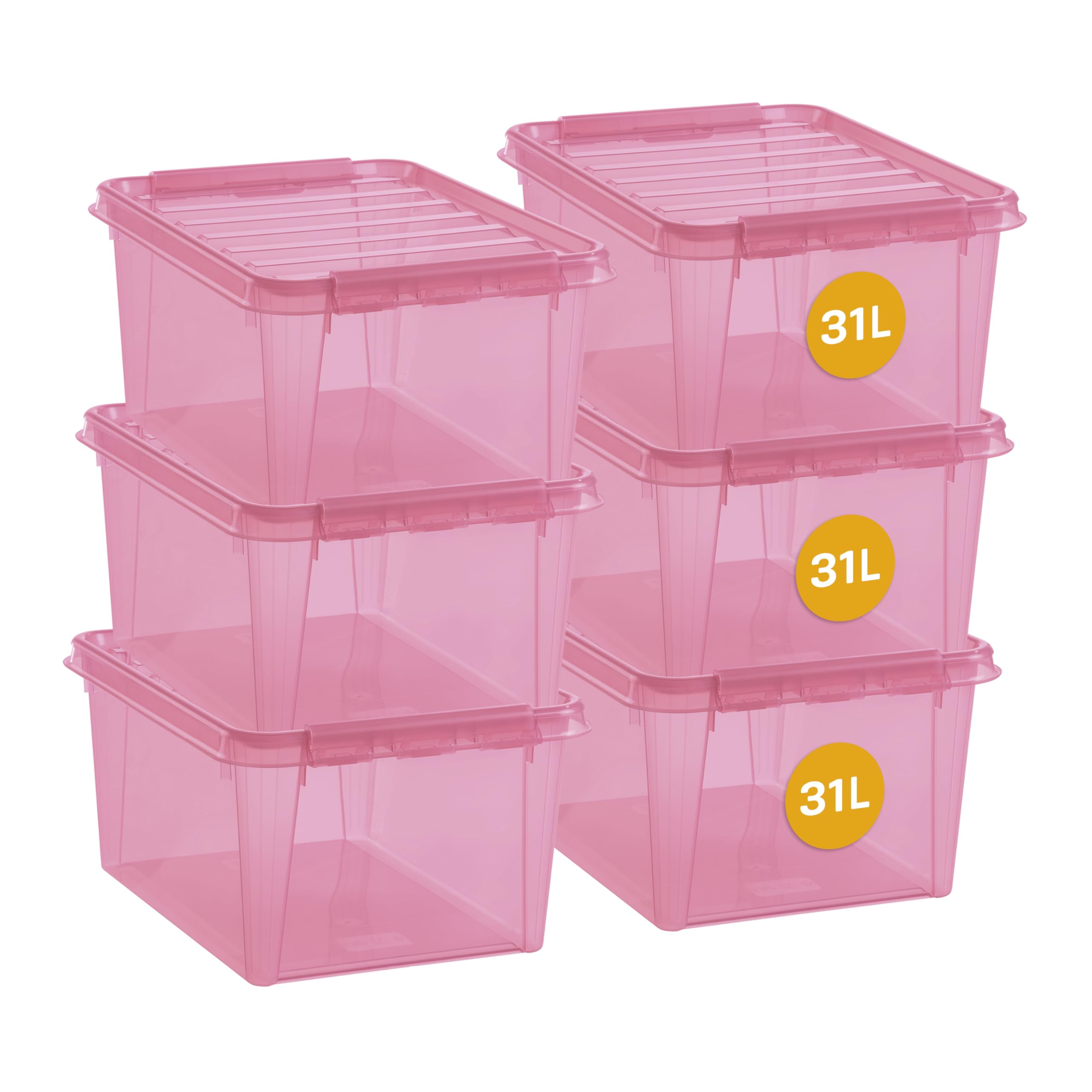 SmartStore - Colour 31 L - Set of 6 Storage Boxes - Pink - 50 x 39 x 26 cm - 31l โ image 1