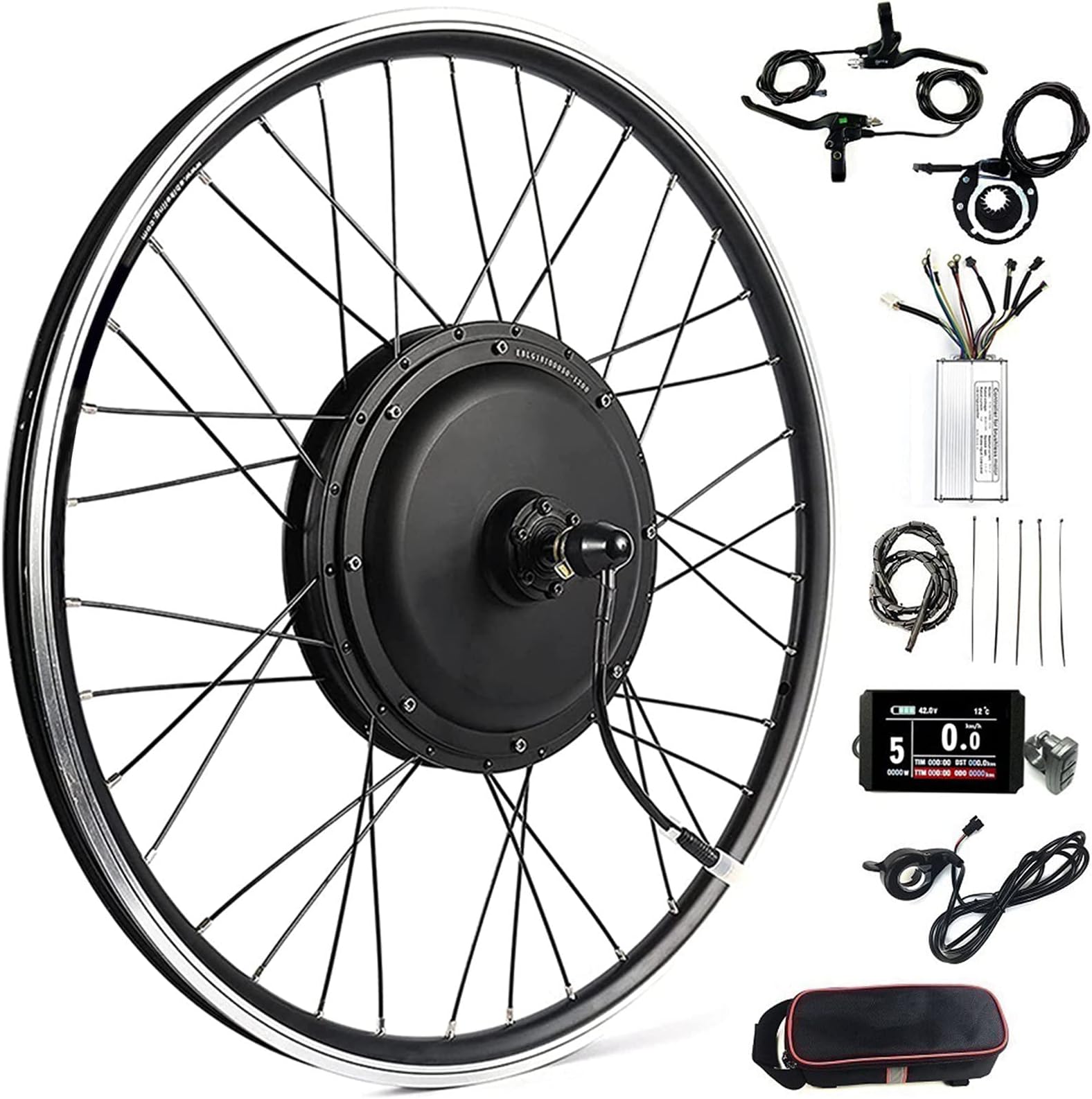 E-Bike Conversion Kit, E-Bike Conversion Kit Rear Wheel Cassette 20", 24", 26", 27.5", 28", 29", Electric Bike Kit 700c Electric Bike Hub Motor with LCD Display,48V/1000W-20inch