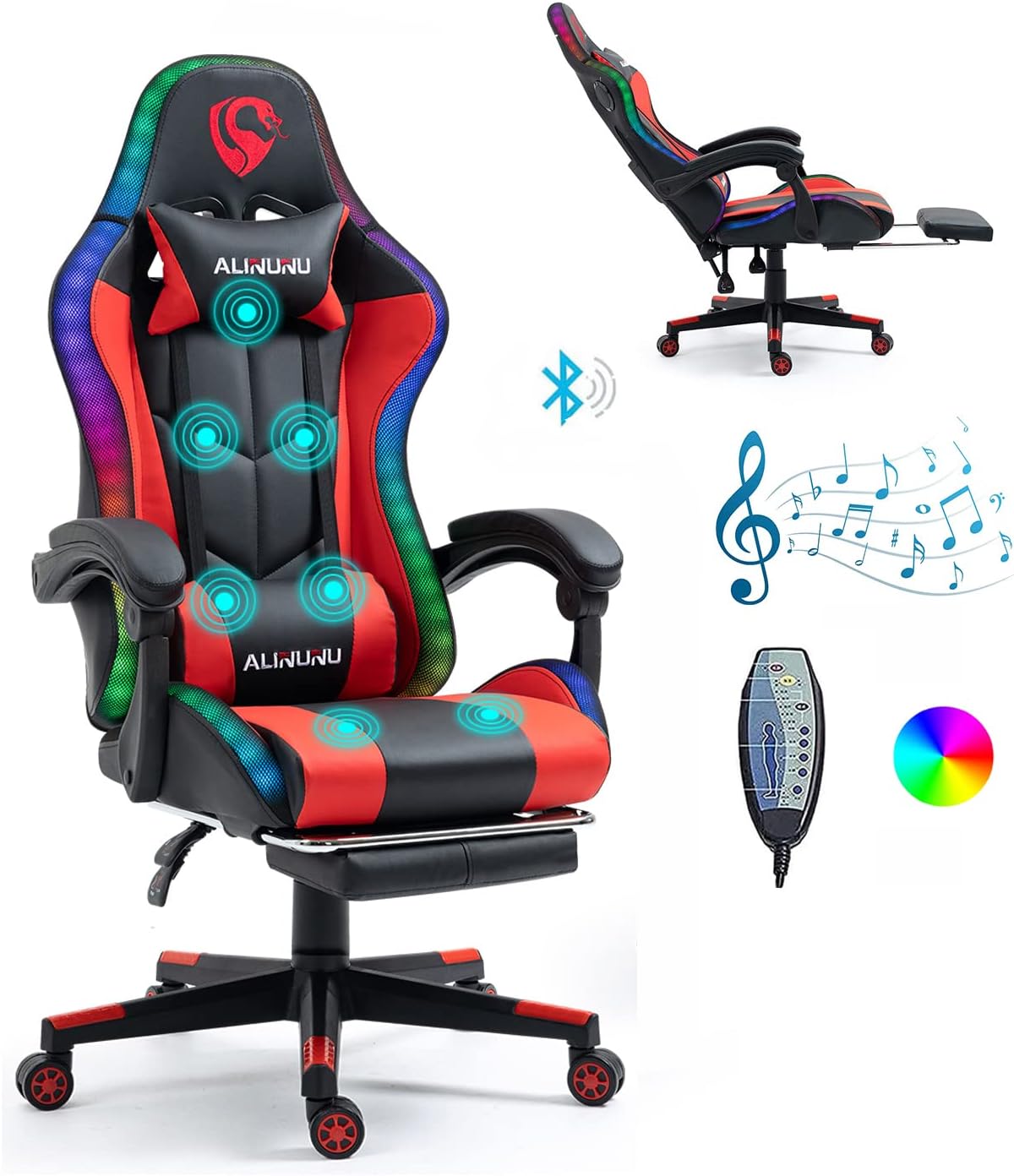 ALINUNU Gaming Chair with RGB Lights, Gaming Chair with