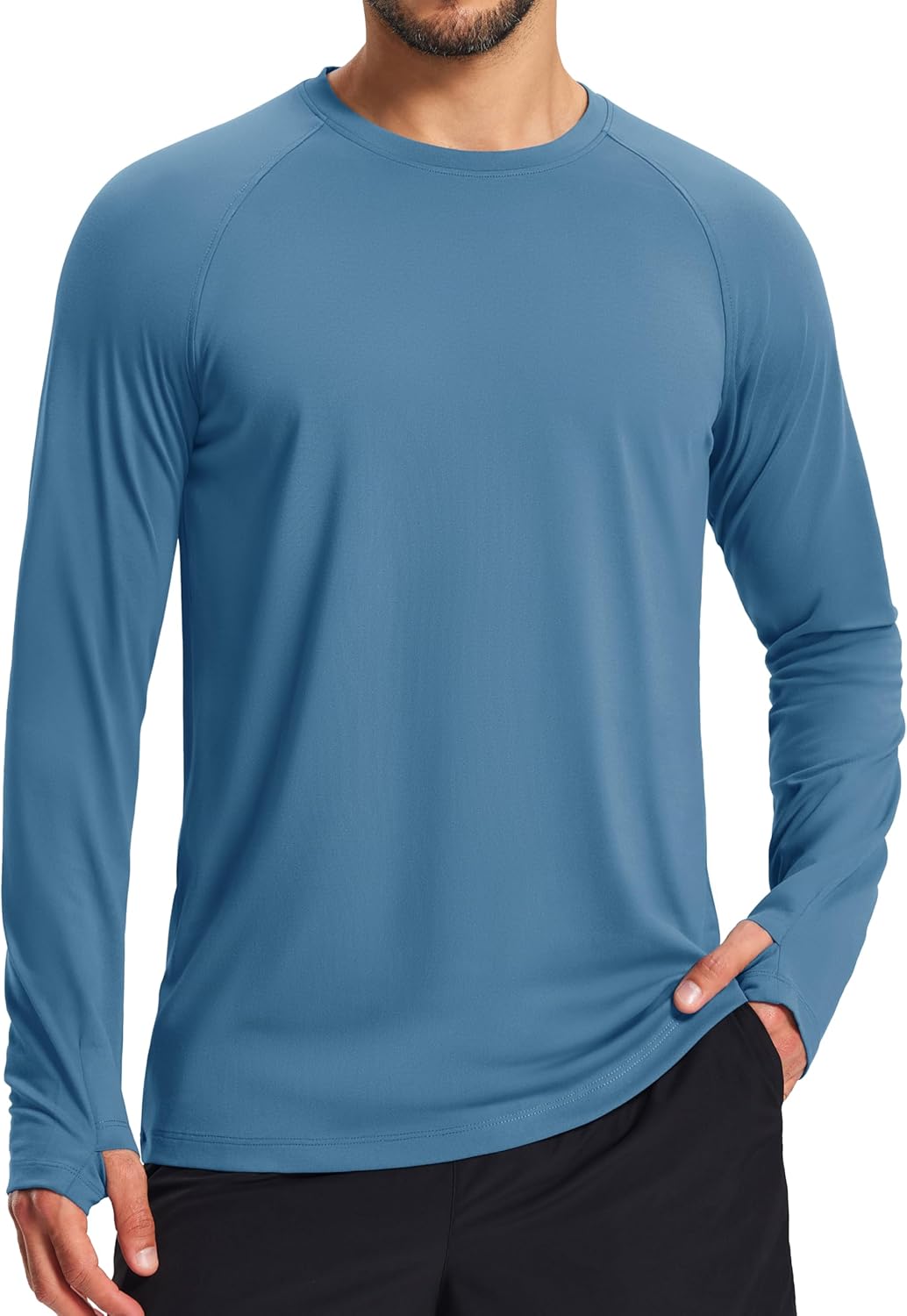 MAGCOMSEN Men's Long Sleeve Shirts Dry Fit Workout Running Athletic Moisture Wicking Casual Tshirts with Thumb Holes