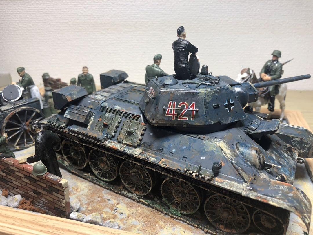 Amazon.co.jp: 戦車 ジオラマ ドイツ軍 T 34、軍馬等 1 35 : おもちゃ