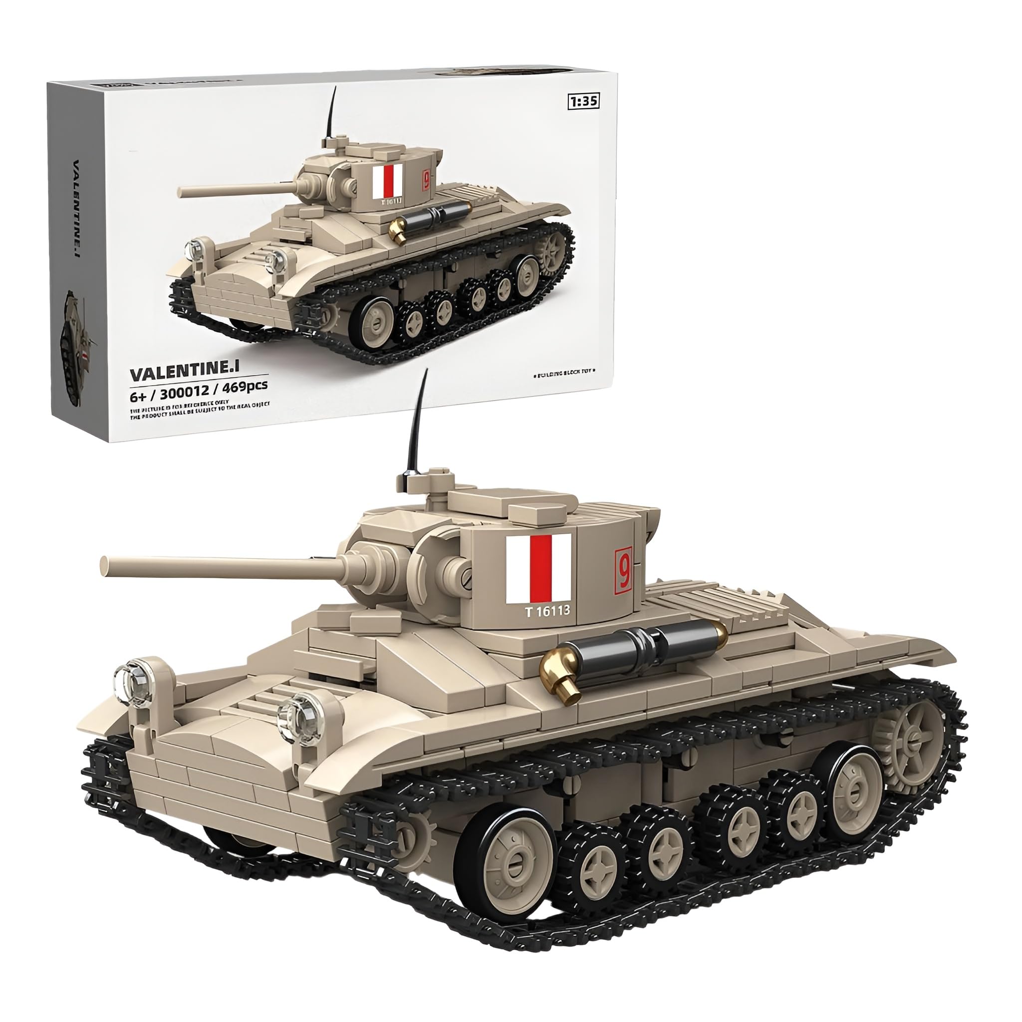 Military Tank Building Blocks Set, 469PCS 1:35 British Infantry Tank MKIII Bricks Kit
