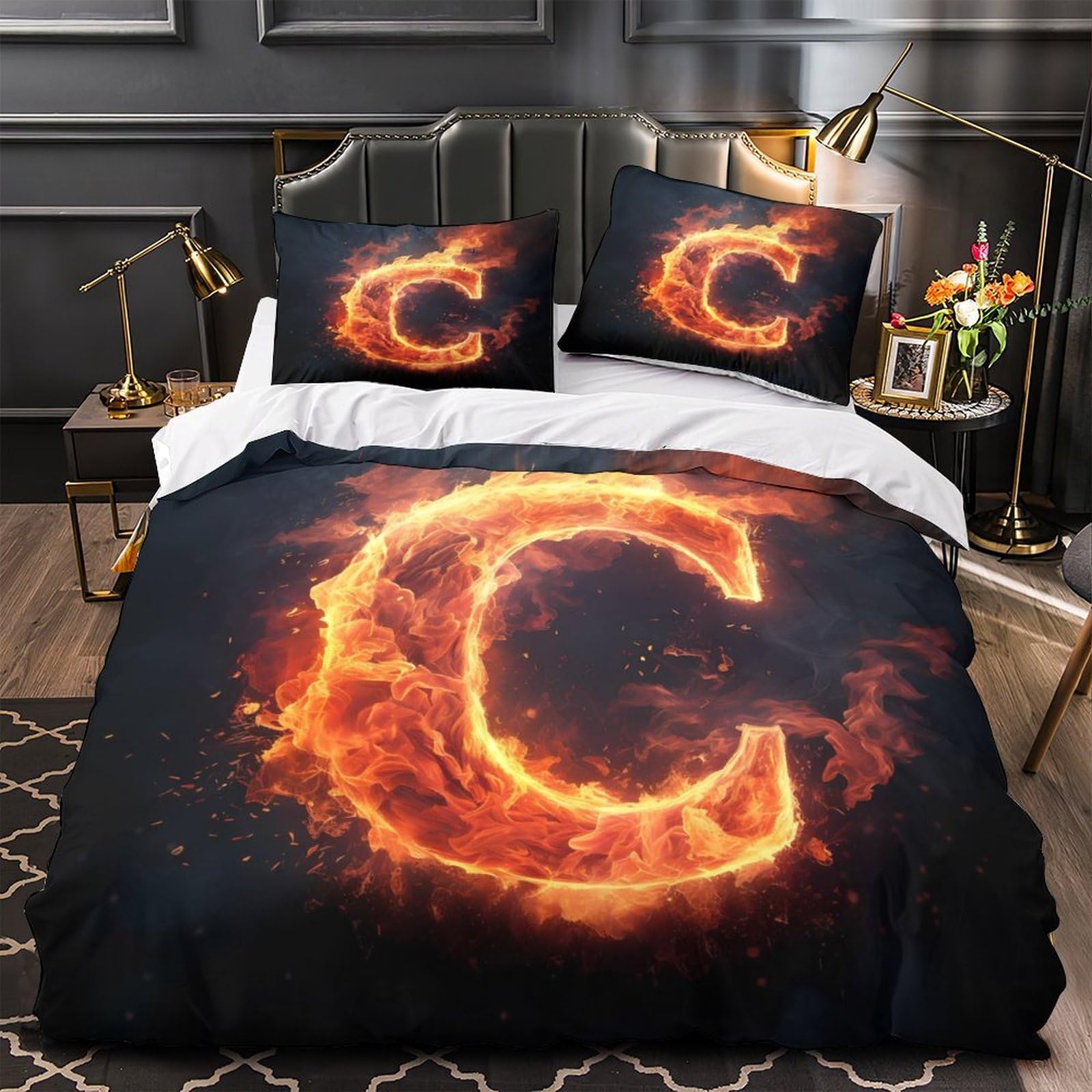 Housse de couette 3D imprimée douce 135x200 avec taie d'oreiller single