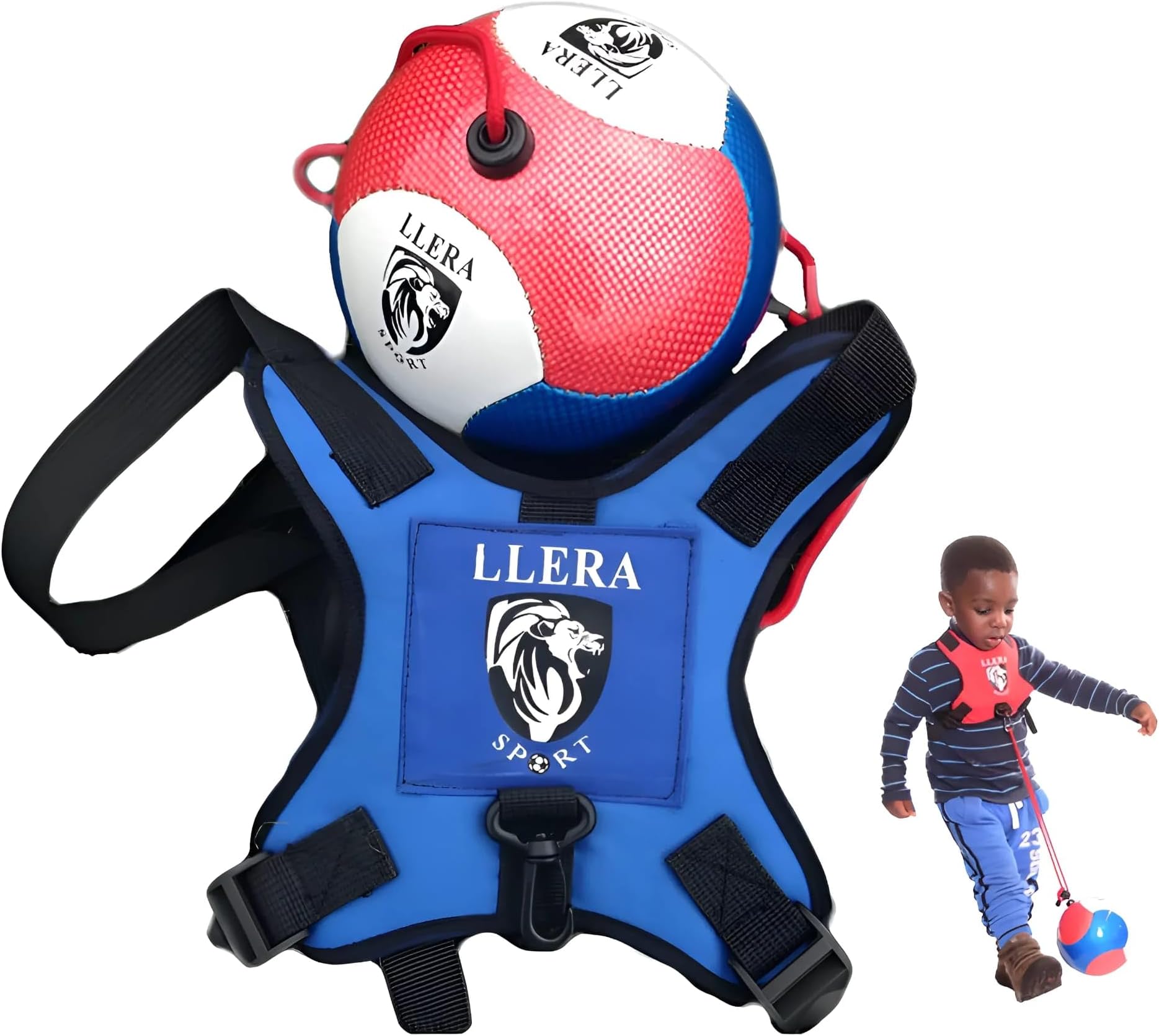 Kids Football Training Ball with Adjustable Harness | Size 2 Kick Trainer for Ages 2โ6 | Motor Skills Development