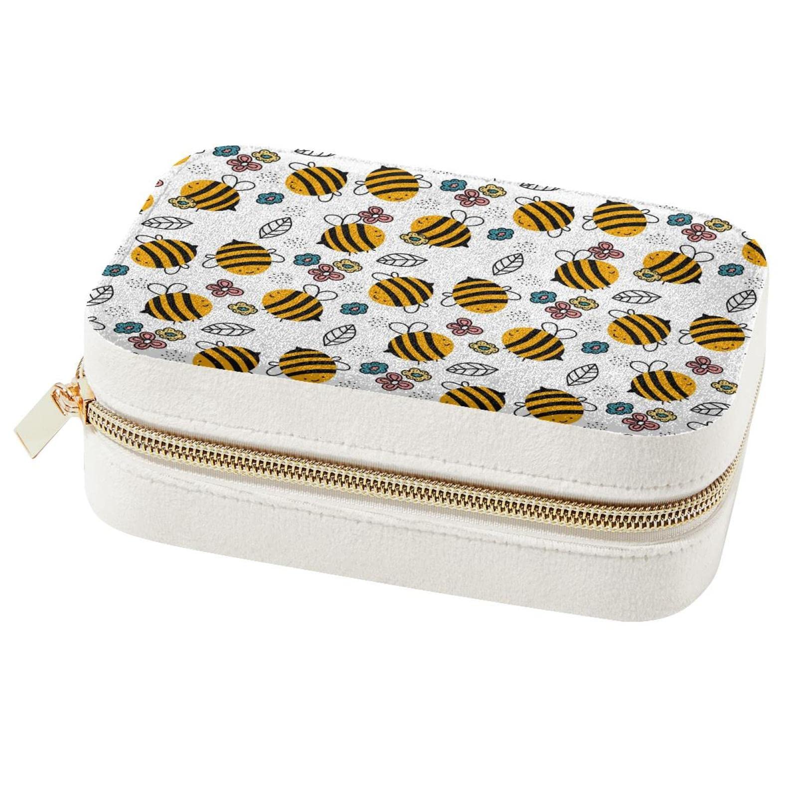 Boîte à bijoux de voyage portable abeille fini les colliers emmêlés en déplacement