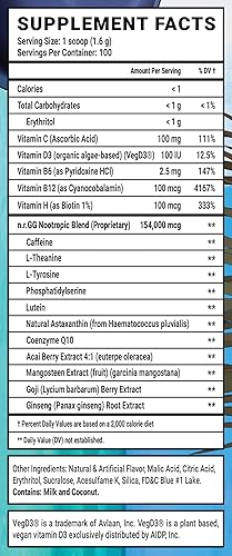 Miniatura 4 de Gamer Supps GG Energy - Blo'hole Blast by Shylily (100 Porciones) - Energía de Juego Amigable con Keto y Mezcla Nootrópica, Sin Azúcar + Cafeína