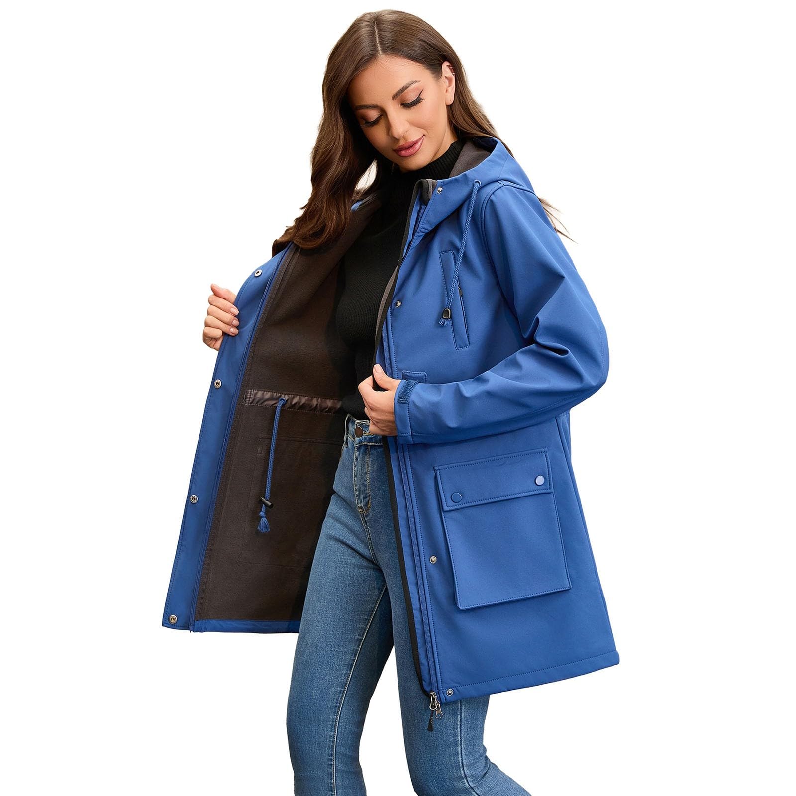 Fahrrad Regenjacke Damen Camping Wandern Angeln Reisen Regenponcho Festival Stilvoll Regenmantel Regenbekleidung Wasserdicht Outdoorjacke Funktionsjacke Teenager Mädchen Leicht Tragbarer Regencape