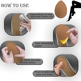 Non-Slip Shoes Pads Sole Protectors Adhesive, High Heels Anti-Slip Shoe Grips (Brown 3pairs)