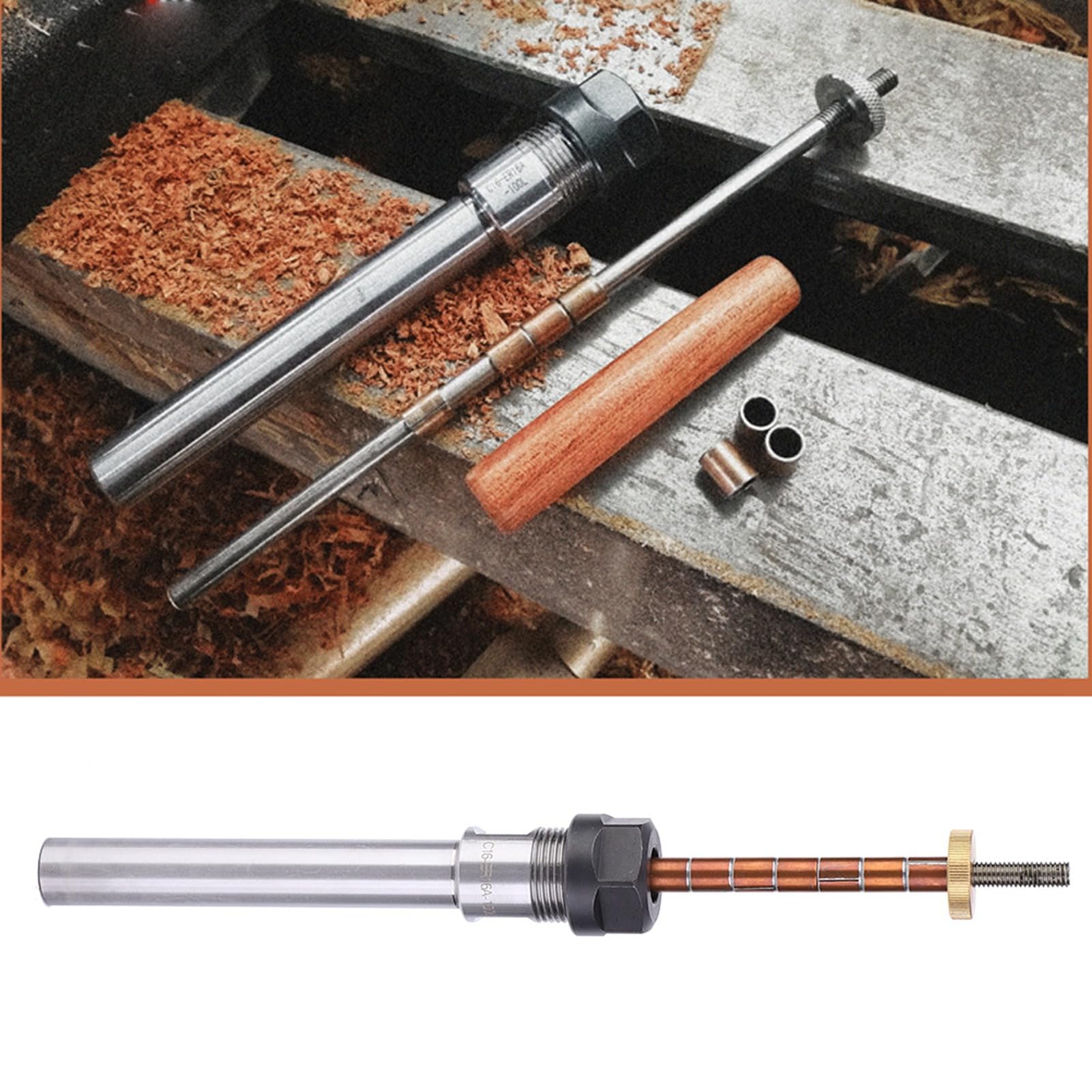 Mandril de Torneado de Madera, Herramienta de Torno para Fijación de Bolígrafos, Accesorio Práctico Nk Recto para Torneado de Carpintería (Yctzekyu28ep9rg-12)
