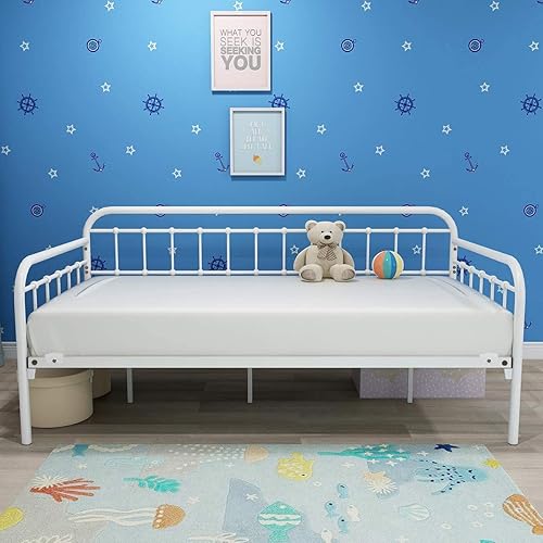 Miniatura 4 de HOMERECOMMEND Marco de sofá cama de metal multiusos, listones de metal resistente, plataforma de sofá, cama, base de colchón, cama económica, color