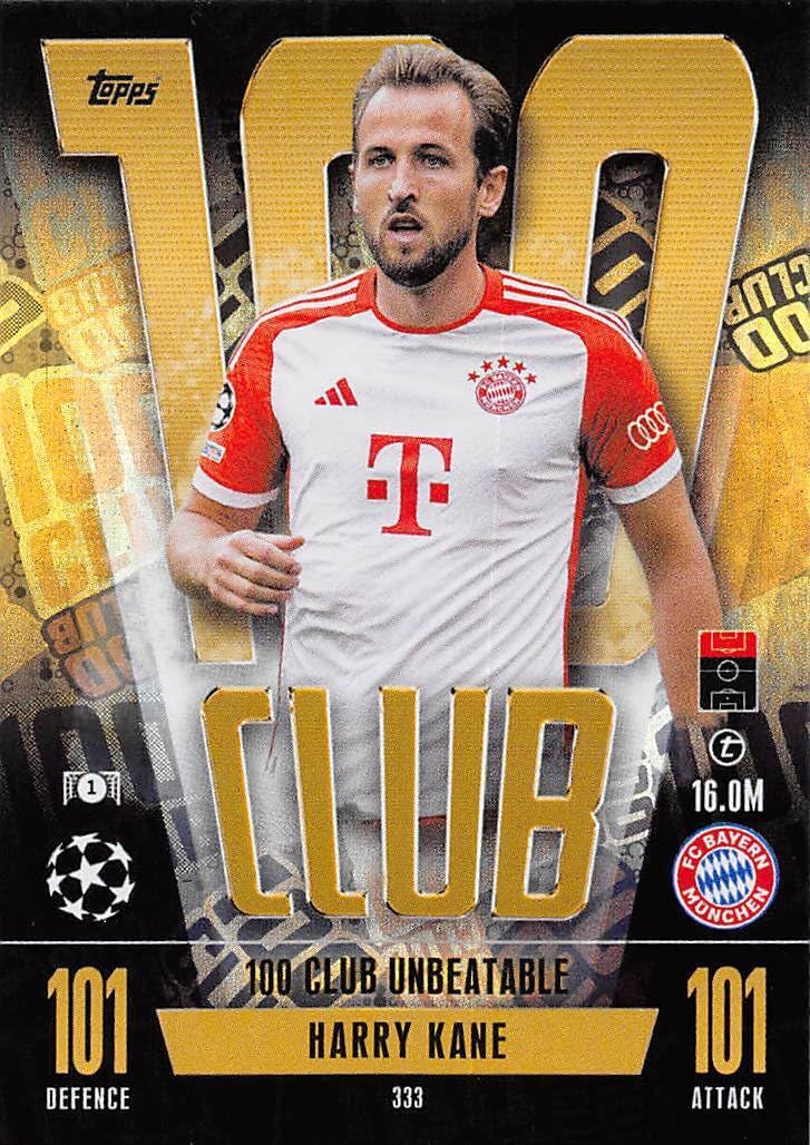 Match Attax Extra 2023 2024 Harry Kane 101 100 Club Trading Card