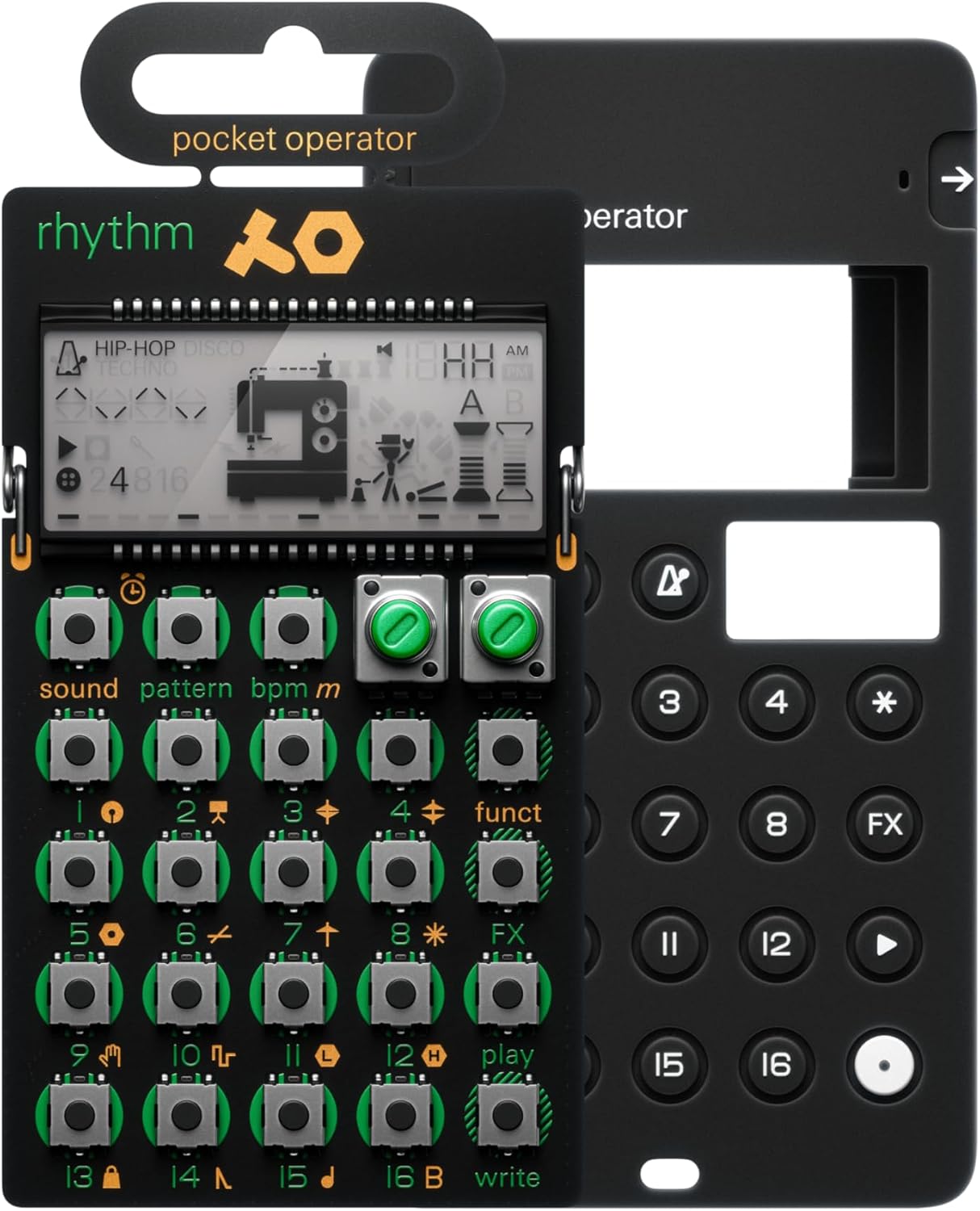 teenage engineering Pocket Operator PO-12 Rhythm and CA-X Silicon Pro-Case Black Bundle
