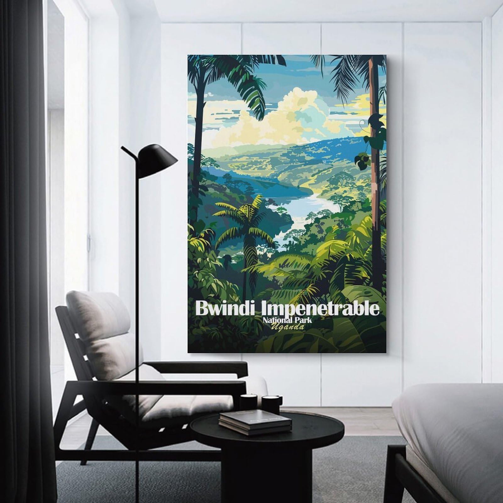 Junmoney Unframe-Style-11 Canvas Wall Art Bwindi Impenetrable National Park, Uganda, 16X24inch(40X60cm), For Bedroom, Lounge Or Dressing Area, Canvas Wall Decor For Personal Spaces