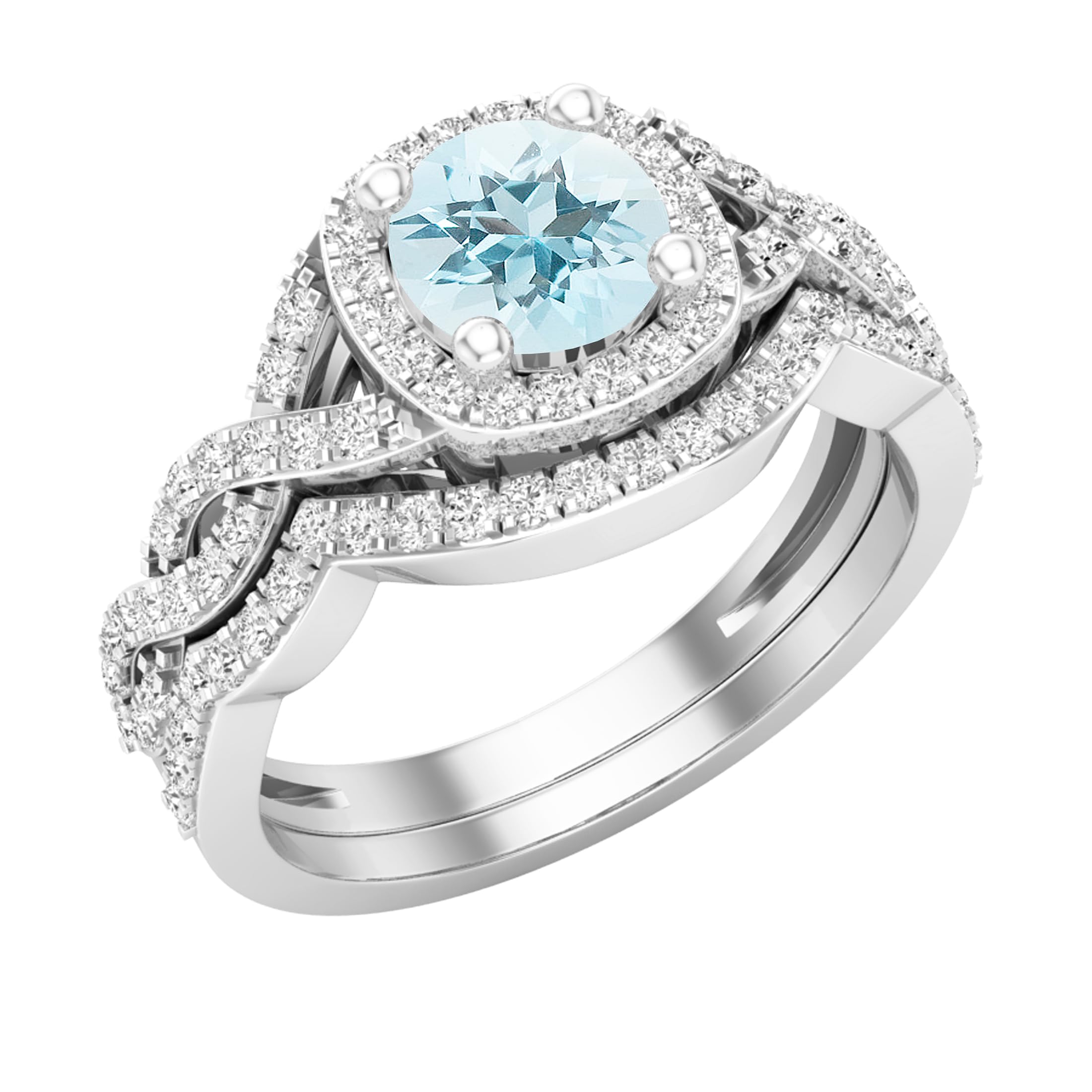 Dazzlingrock Infinity Halo Wedding Ring Set