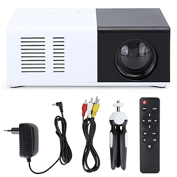 Mini Projector, Portable LED Projection Machine, Full HD Video Projector, Beamer with Stand, Data Video Projector(European regulations)