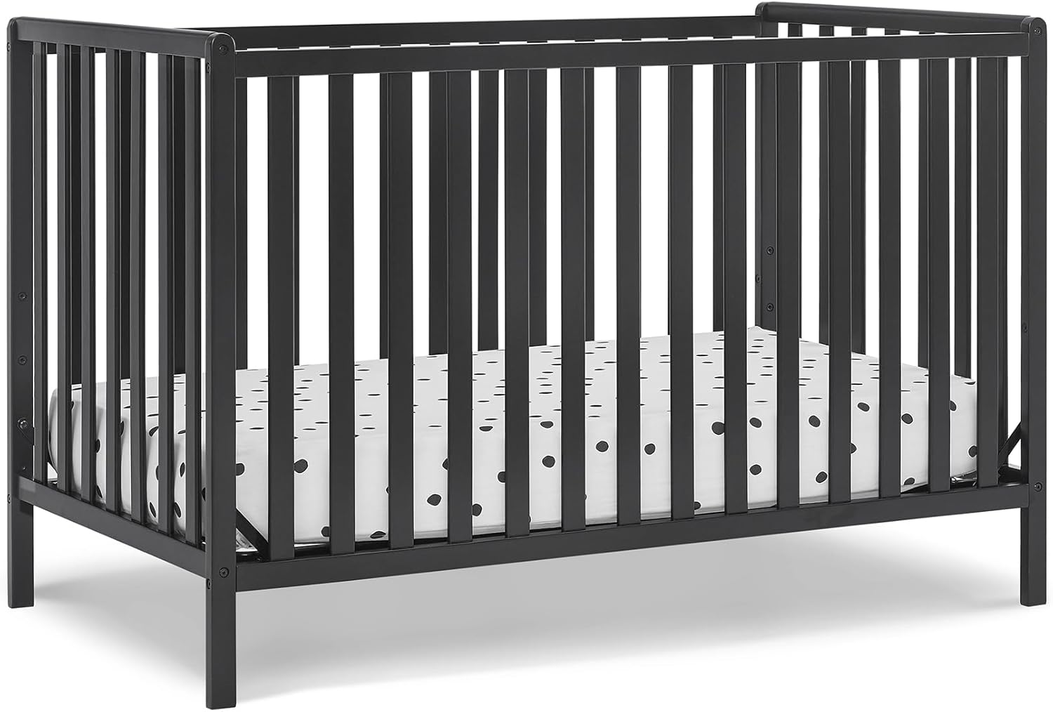 Delta Children Heartland 4-in-1 Convertible Crib, Black Crib Black