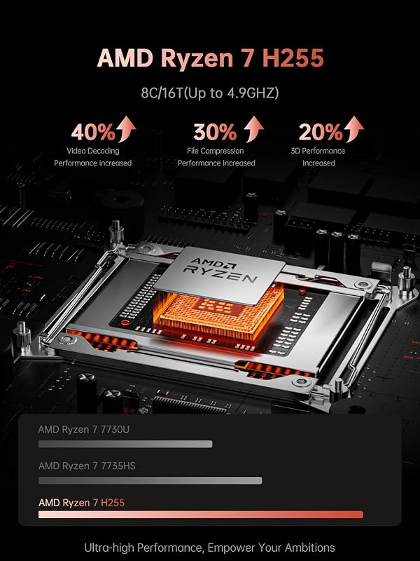 KAIGERR Laptop, 24GB DDR5 512GB NVMe SSD, 16.0 inch Laptop Computer with AMD Ryzen 7 H255(8C/16T, Up to 4.9GHz), Radeon RX Vega 8 Graphics,WiFi 6, Backlit KB image 2